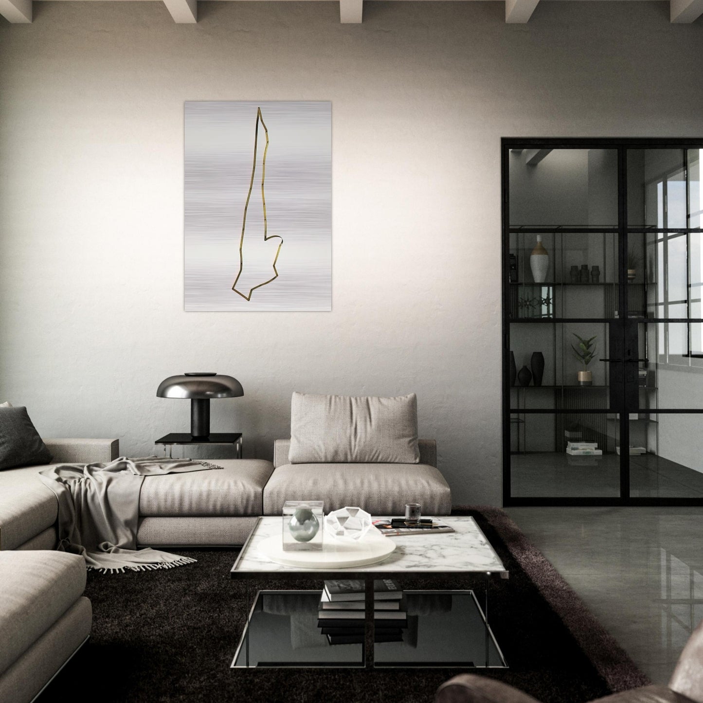 Mobile Articulated Sculpture - 1948 - Gyula Kosice Brushed Aluminum Print - 70x100 cm / 28x40 inches | Gyula Kosice Aluminum Print | Gyula Kosice Prints