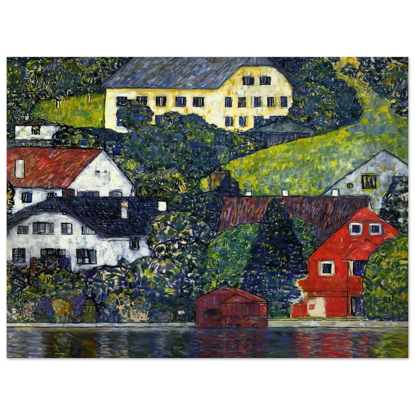 Gustav Klimt - HOUSES AT UNTERACH ON THE ATTERSEE  75x100 cm / 30x40inches Fine Art Poster