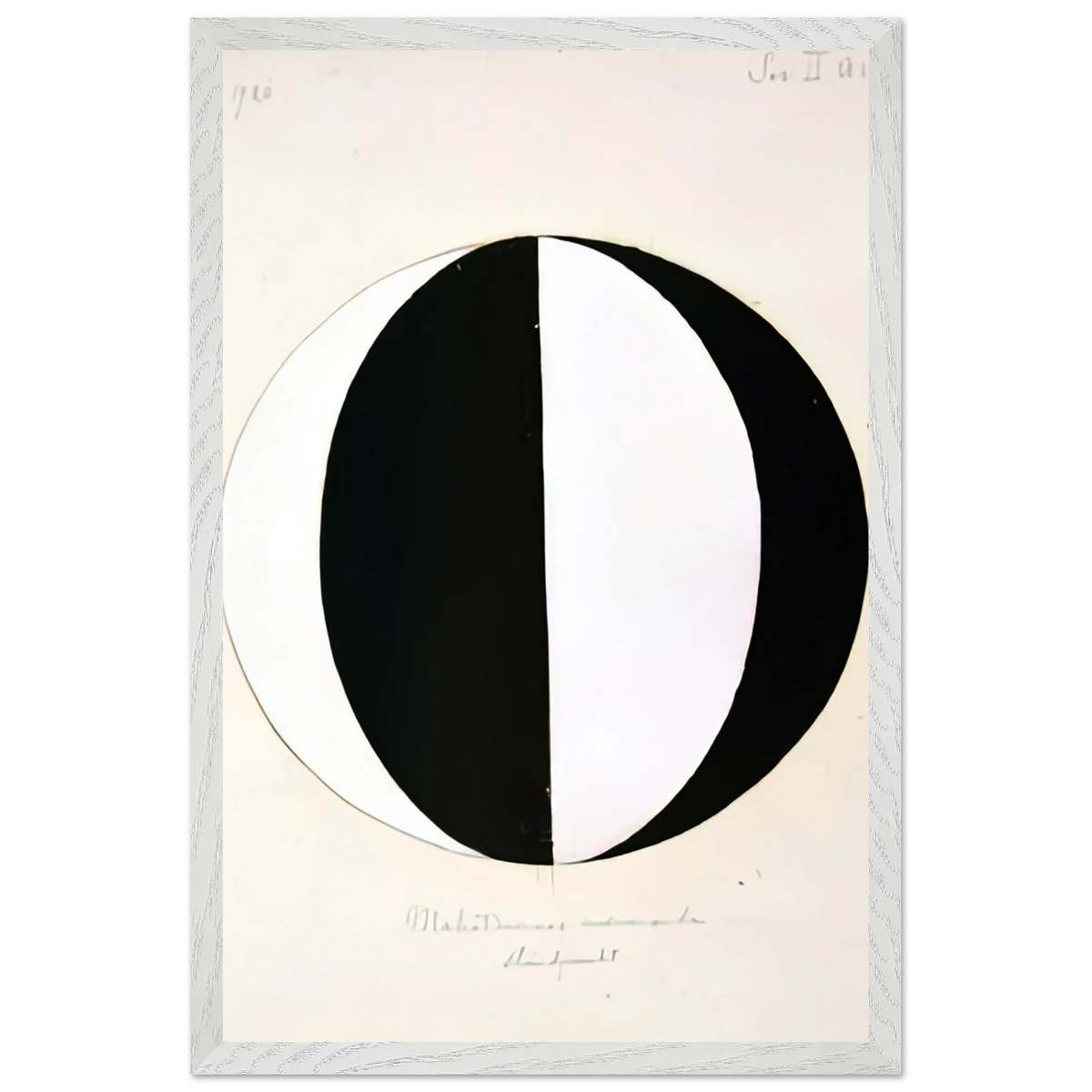 Hilma af Klint - THE MAHATMAS PRESENT STANDING POINT SERIES II NO 2A 1920 Wall art - 45x60 cm / 18x24 inches - Premium Wooden Framed Poster With Fine Art Paper-canvas - White frame