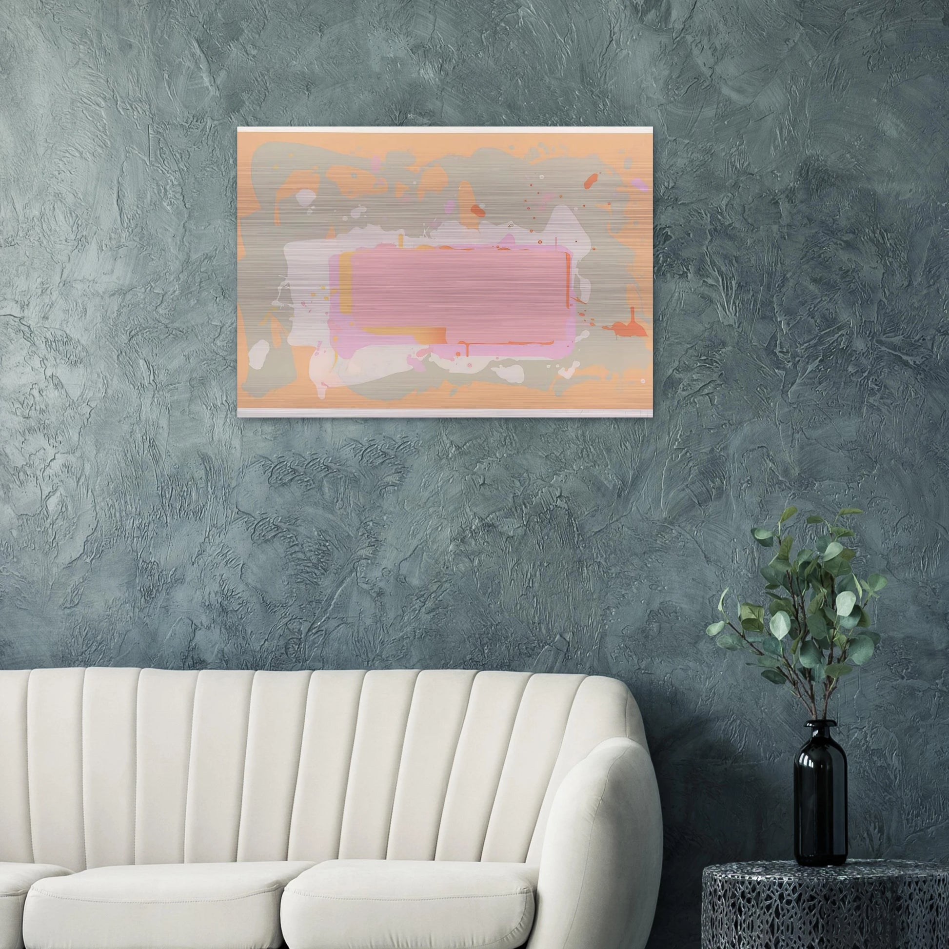 Yellow and Pink - 1971 - John Hoyland Brushed Aluminum Print - 70x100 cm / 28x40 inches | John Hoyland Aluminum Print | John Hoyland Prints