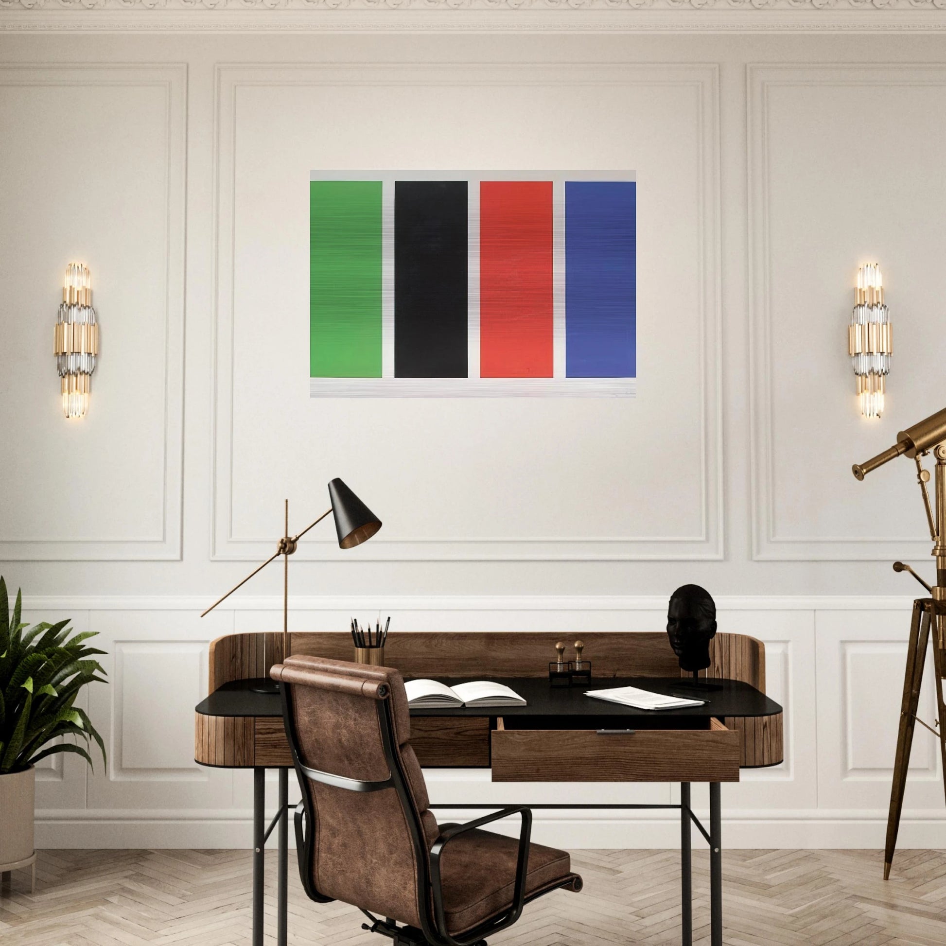 Four Panels - Ellsworth Kelly Brushed Aluminum Print - 70x100 cm / 28x40 inches | Ellsworth Kelly Aluminum Print | Ellsworth Kelly Prints