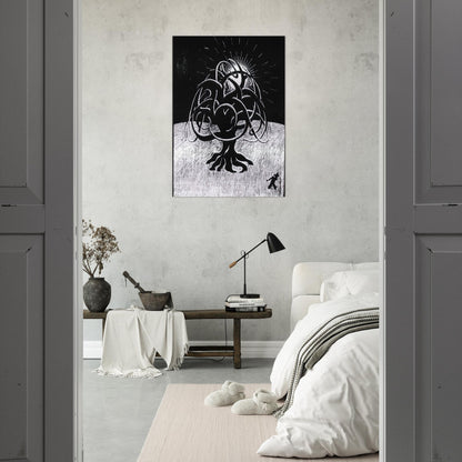 TWON TREE - MC Escher Brushed Aluminum Print - 70x100 cm / 28x40 inches | MC Escher Aluminum Print | MC Escher Prints