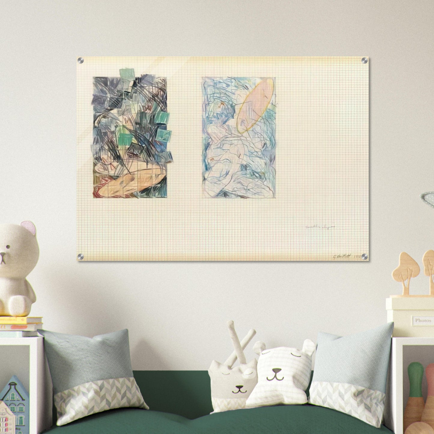 Sad and Happy Tidal Wave - 1978 - Jennifer Bartlett Acrylic Print - 70x100 cm / 28x40″ inches