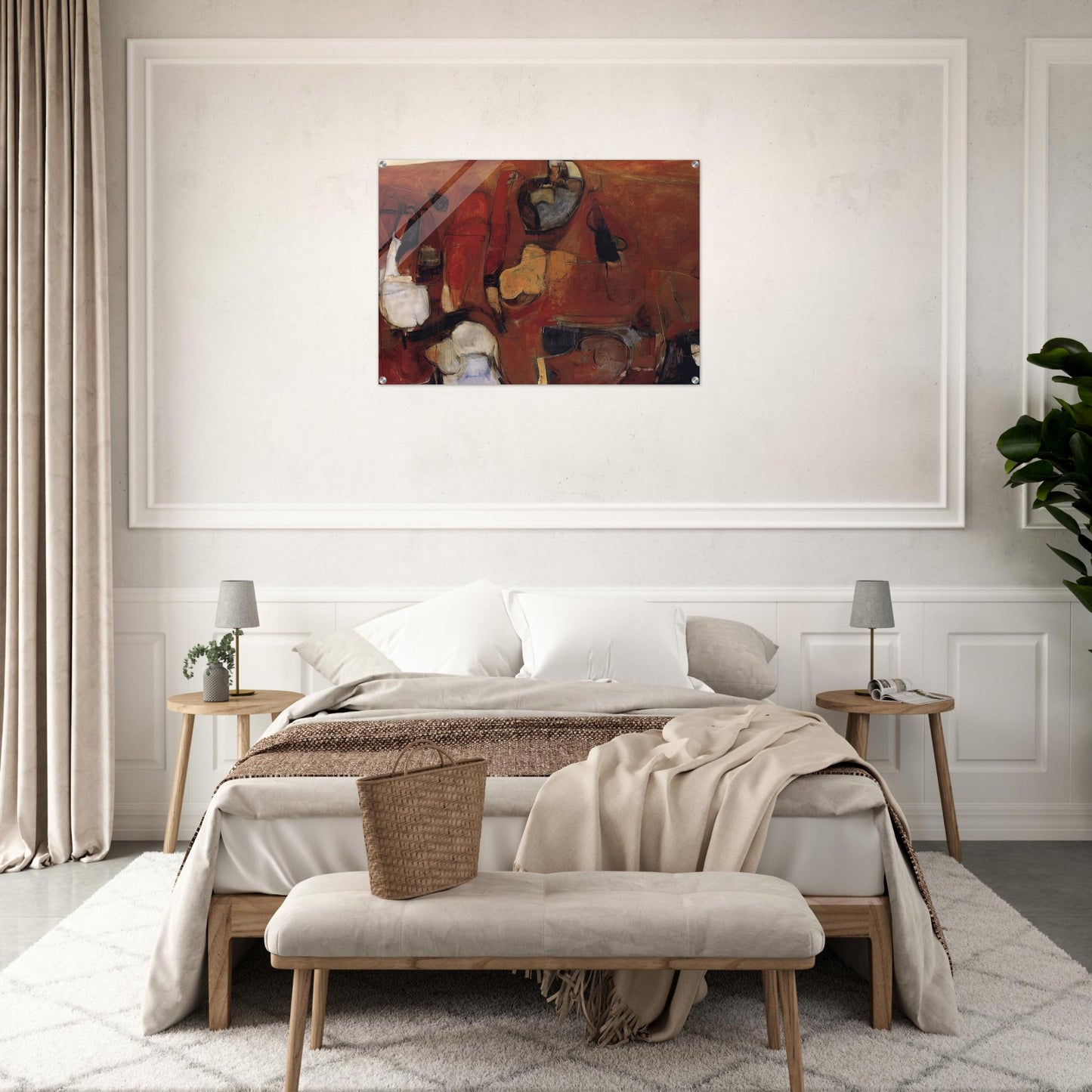 Untitled Red Painting - 1960 - Brett Whiteley Acrylic Print - 70x100 cm / 28x40″ inches | Brett Whiteley Wall Art | Brett Whiteley Prints