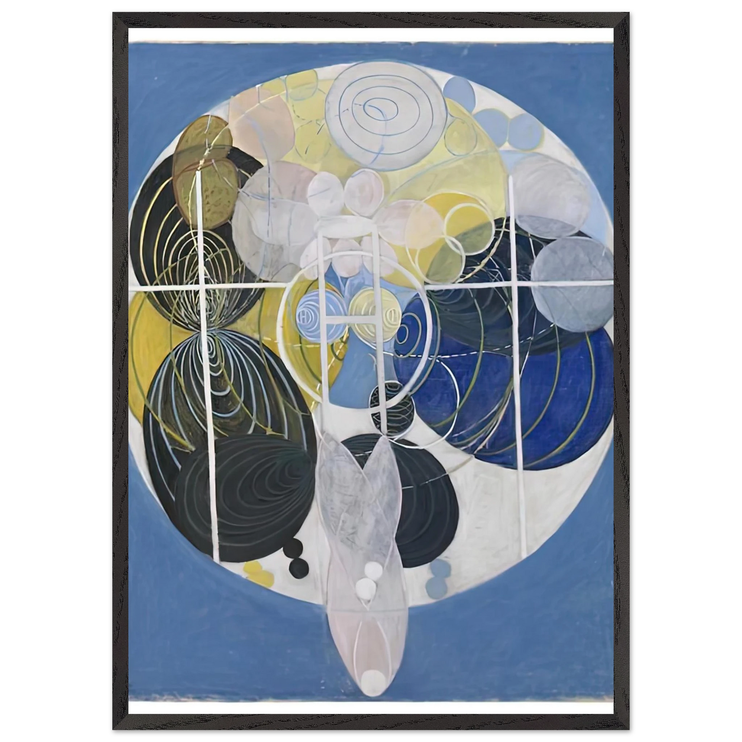 Hilma af Klint - THE LARGE FIGURE PAINTINGS NR 5 1907 Wall art - A3 (29.7 x 42  cm) - Premium Wooden Framed Poster With Fine Art Paper-canvas - White frame