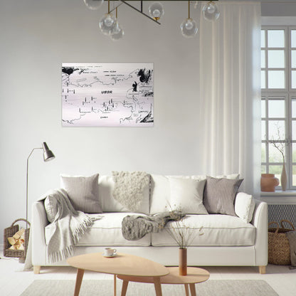 Map of Eastern U.S.S.R. Missile Bases - Andy Warhol Brushed Aluminum Print - 70x100 cm / 28x40 inches | Andy Warhol Aluminum Print | Andy Warhol Prints