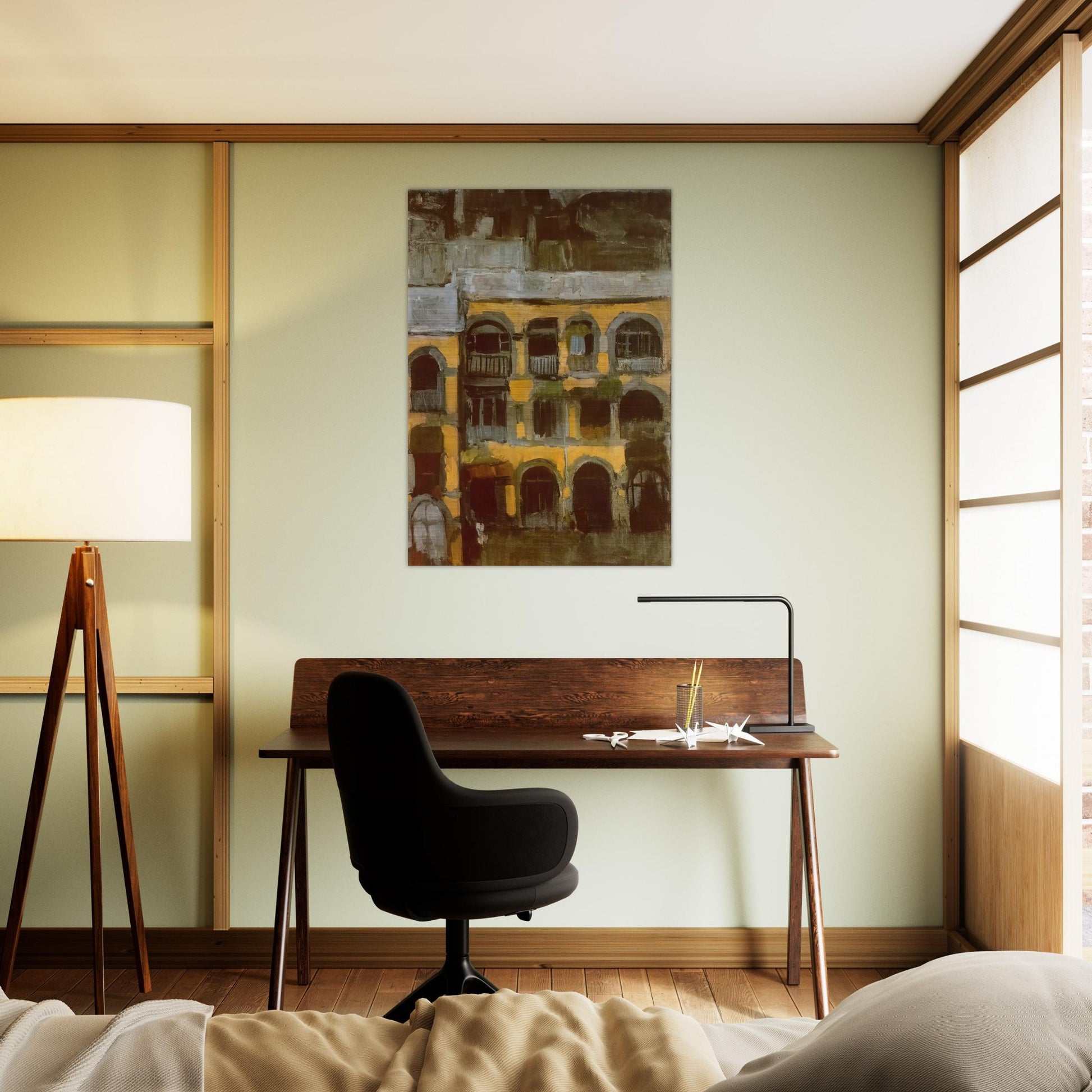 A blue house - Pablo Picasso Brushed Aluminum Print - 70x100 cm / 28x40 inches | Pablo Picasso Aluminum Print | Pablo Picasso Prints