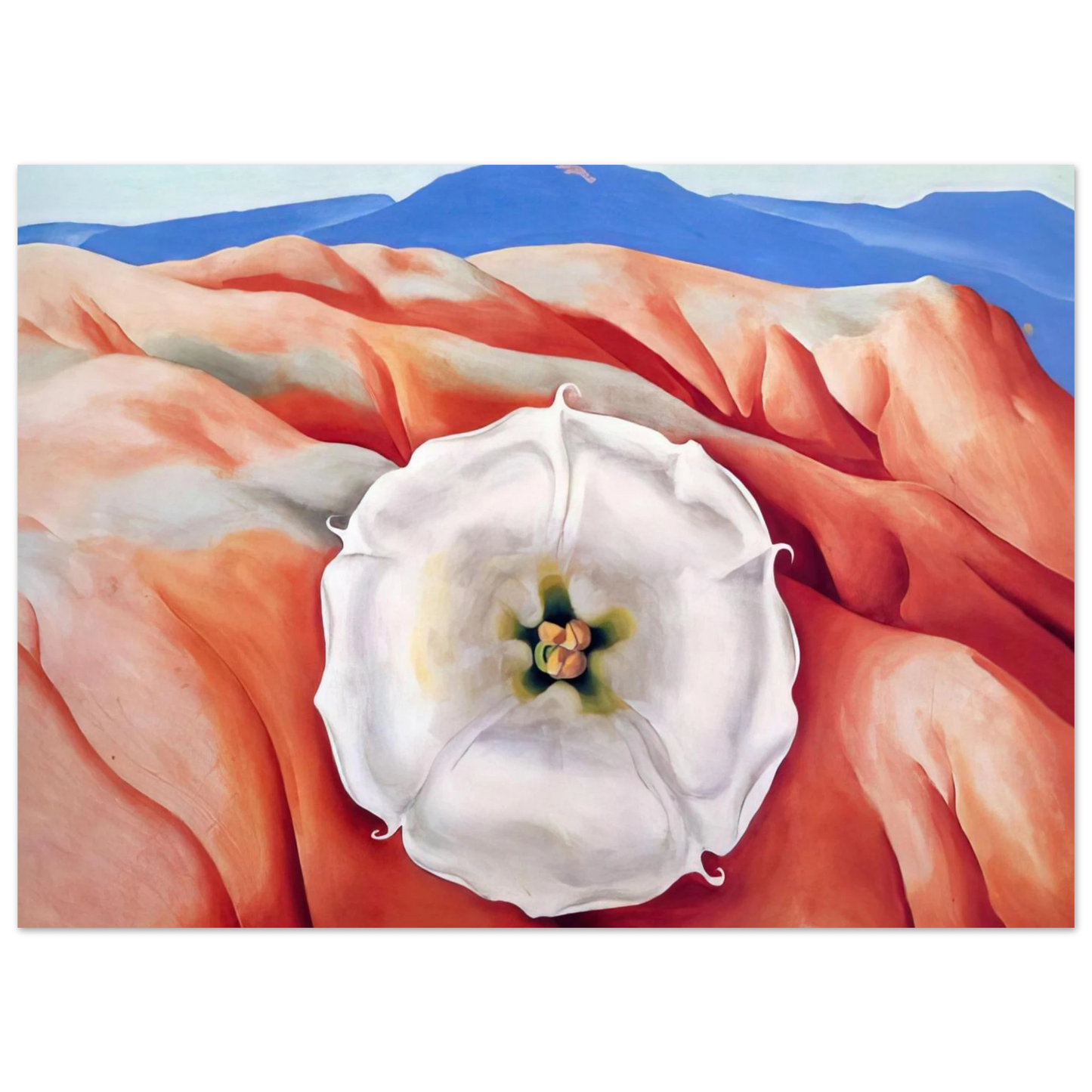 Georgia O'Keeffe - Red hills and white flower II Fine Art Poster
