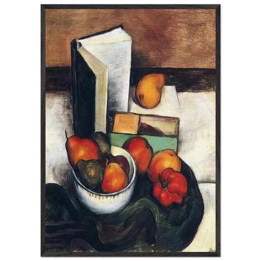 STILL LIFE WITH FRUIT AND VEGETABLES - Thomas Hart Benton 70x100 cm / 28x40 inches Framed Art Print – Black Wooden Frame