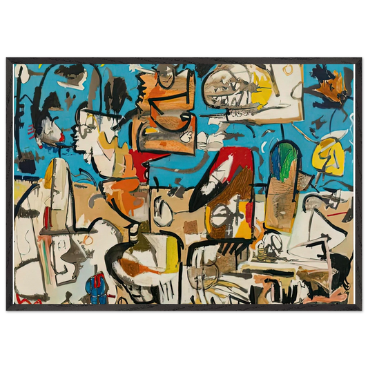 Untitled 1951- - Helen Frankenthaler 70x100 cm / 28x40 inches Framed Art Print – Black Wooden Frame