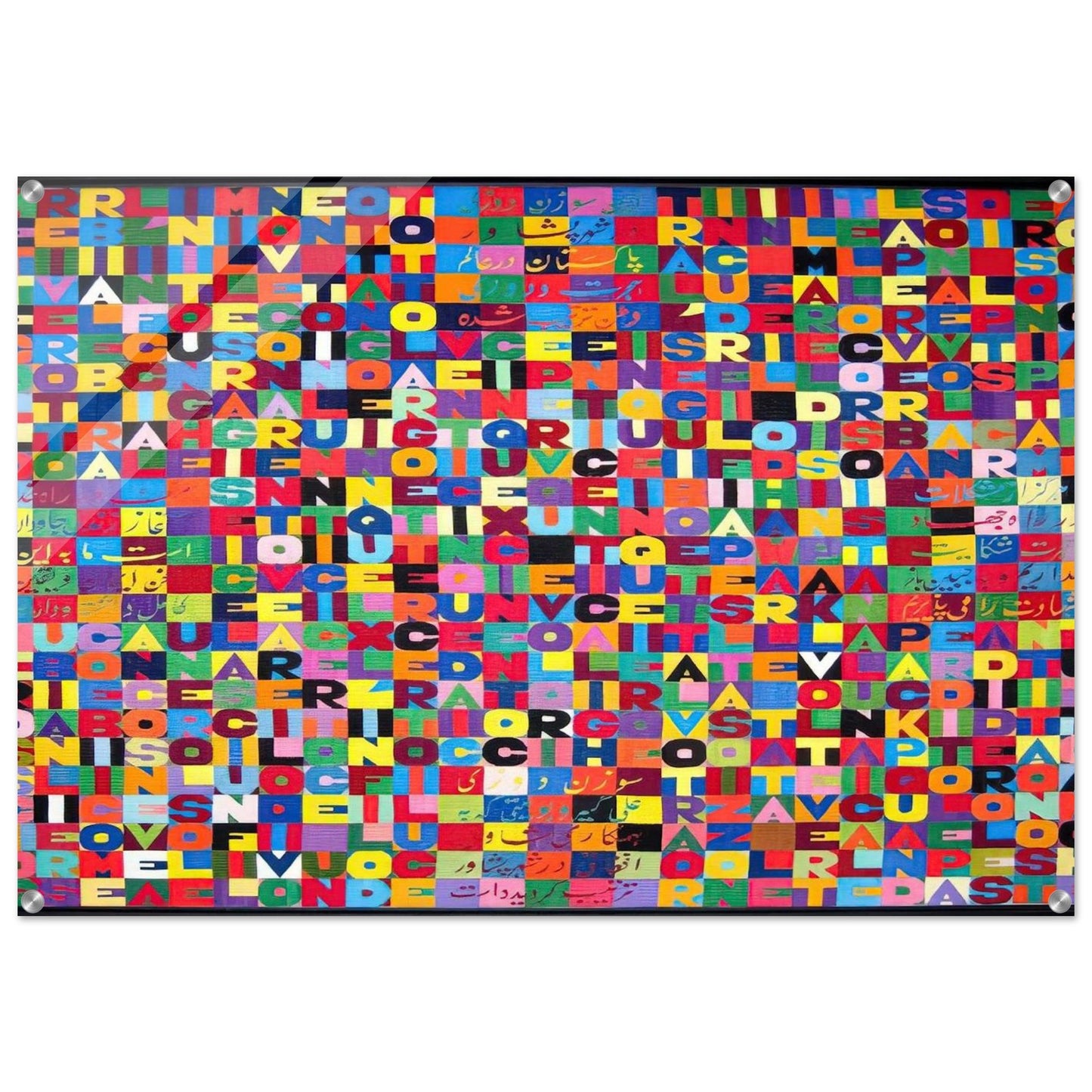 METTERE I VERBI ALL INFINITO MILLENOVECENTO OTTANTOTTO 1988 - Alighiero Boetti Acrylic Print - 70x100 cm / 28x40″ inches