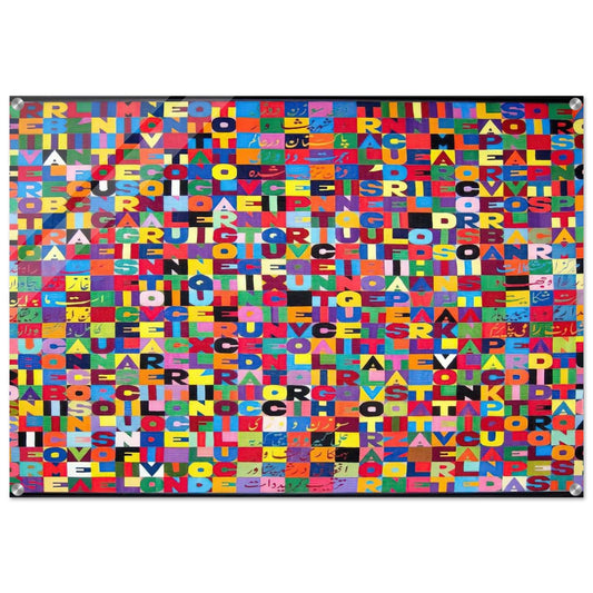 METTERE I VERBI ALL INFINITO MILLENOVECENTO OTTANTOTTO 1988 - Alighiero Boetti Acrylic Print - 70x100 cm / 28x40″ inches
