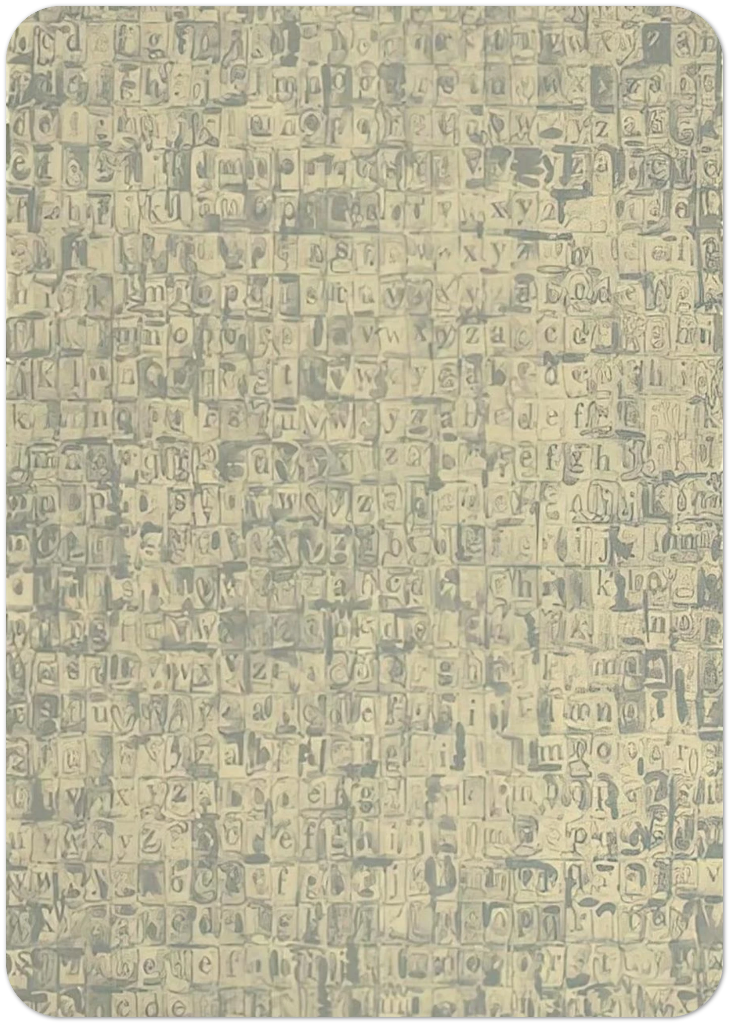 GRAY ALPHABETS ULAE 57 1968 By Jasper Johns Pack of 10 Post Cards | Jasper Johns Post Cards | A6 (10.5 x 14.8 cm) - 4.1 x 5.8 inches