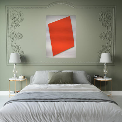 Red-Orange Panel with Curve - Ellsworth Kelly Brushed Aluminum Print - 70x100 cm / 28x40 inches | Ellsworth Kelly Aluminum Print | Ellsworth Kelly Prints