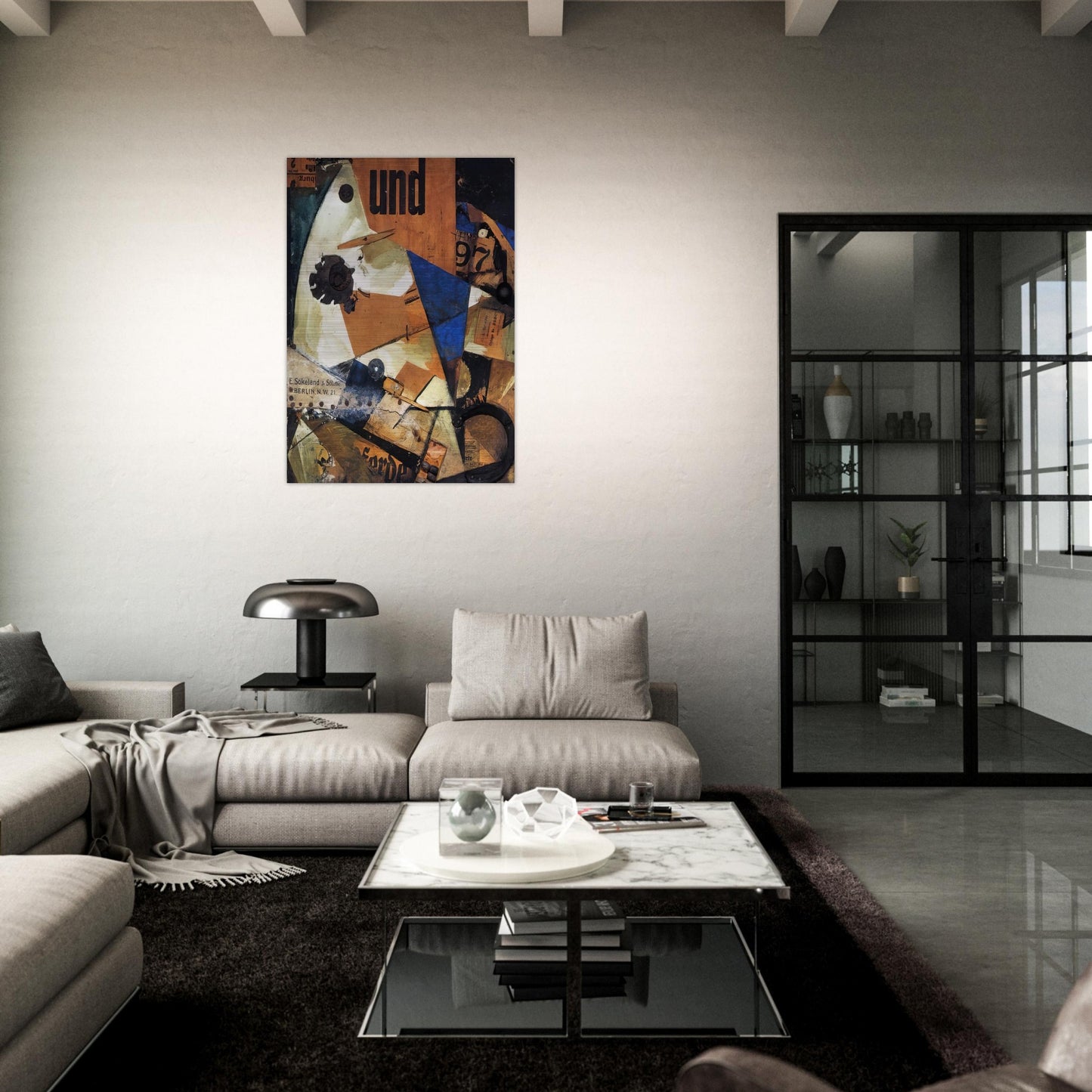 THE AND PICTURE 1919 - Kurt Schwitters Brushed Aluminum Print - 70x100 cm / 28x40 inches | Kurt Schwitters Aluminum Print | Kurt Schwitters Prints