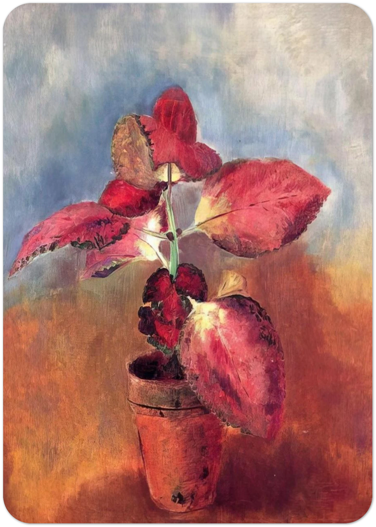 BEGONIA IN A POT By Odilon Redon Pack of 10 Post Cards | Odilon Redon Post Cards | A6 (10.5 x 14.8 cm) - 4.1 x 5.8 inches