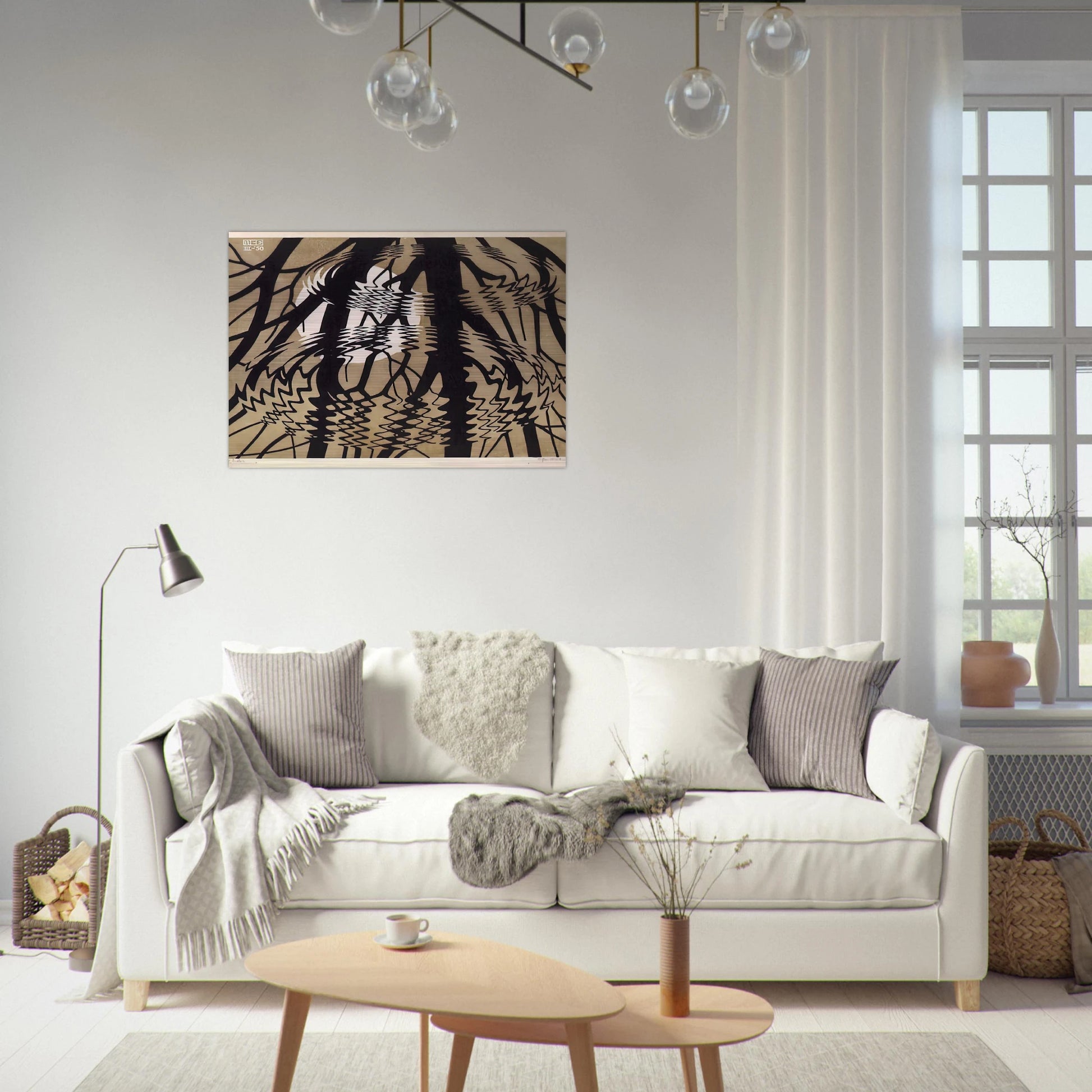 RIPPLED SURFACE COLOUR - MC Escher Brushed Aluminum Print - 70x100 cm / 28x40 inches | MC Escher Aluminum Print | MC Escher Prints