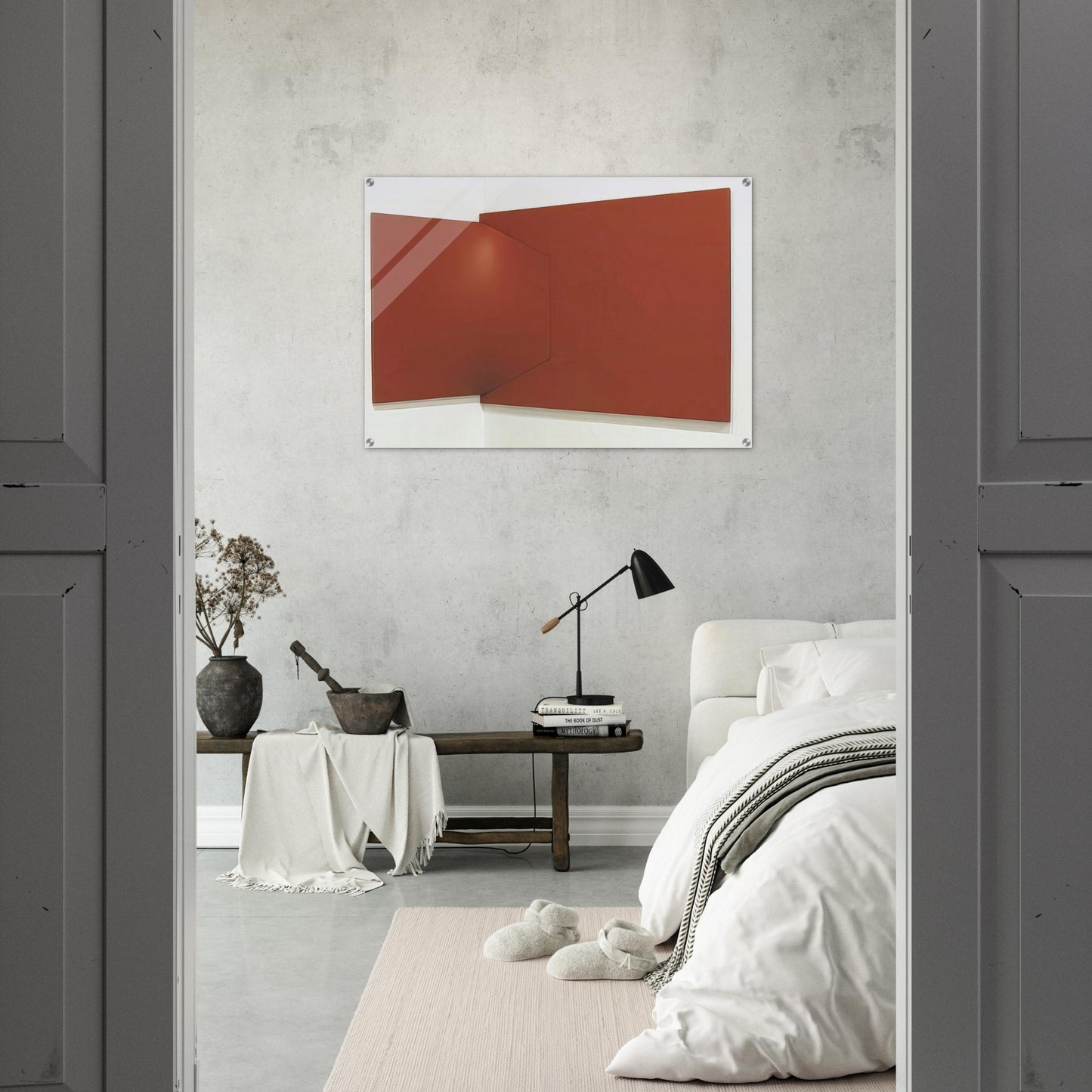 Dittico rosso - 1966 - Enrico Castellani Acrylic Print - 70x100 cm / 28x40″ inches