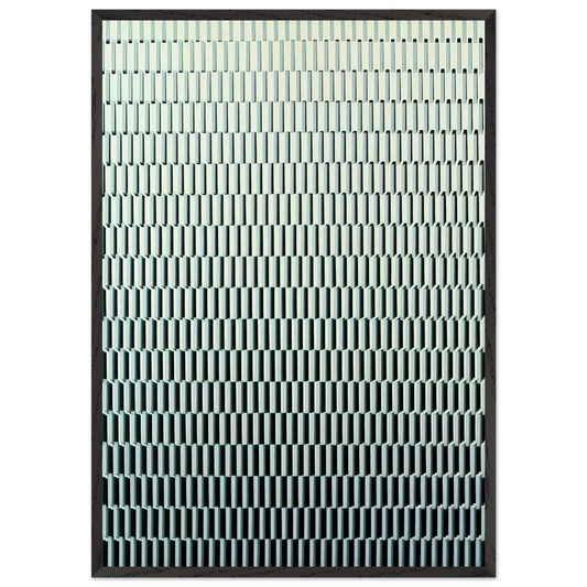 4 trames de tirets pivotees sur un cote - 1971 - Francois Morellet 70x100 cm / 28x40 inches Framed Art Print – Black Wooden Frame