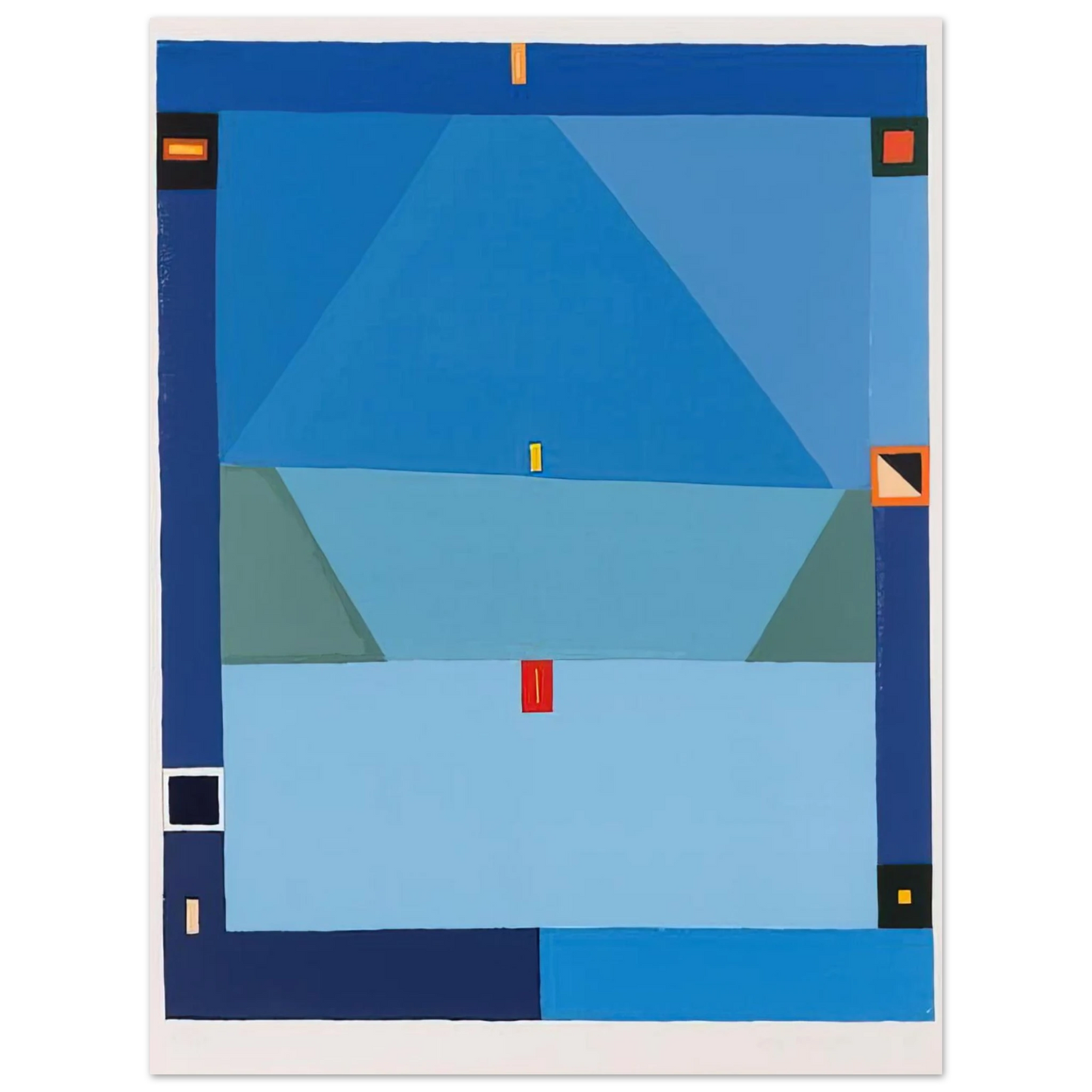 Jerzy Nowosielski - NO TITLE BLUE ABSTRACTION 1997  75x100 cm / 30x40inches Fine Art Poster