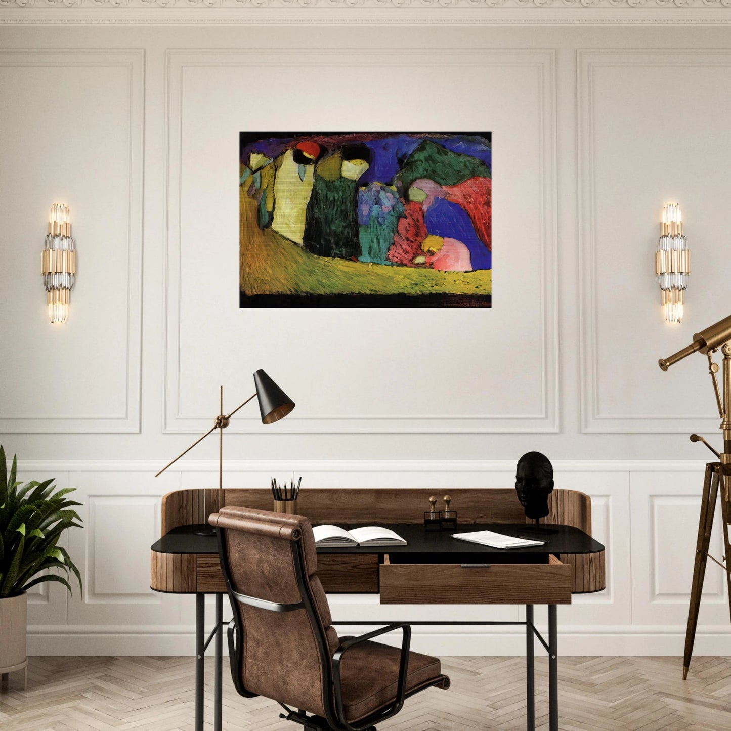 ENCOUNTER 1908 - Wassily Kandinsky Brushed Aluminum Print - 70x100 cm / 28x40 inches | Wassily Kandinsky Aluminum Print | Wassily Kandinsky Prints