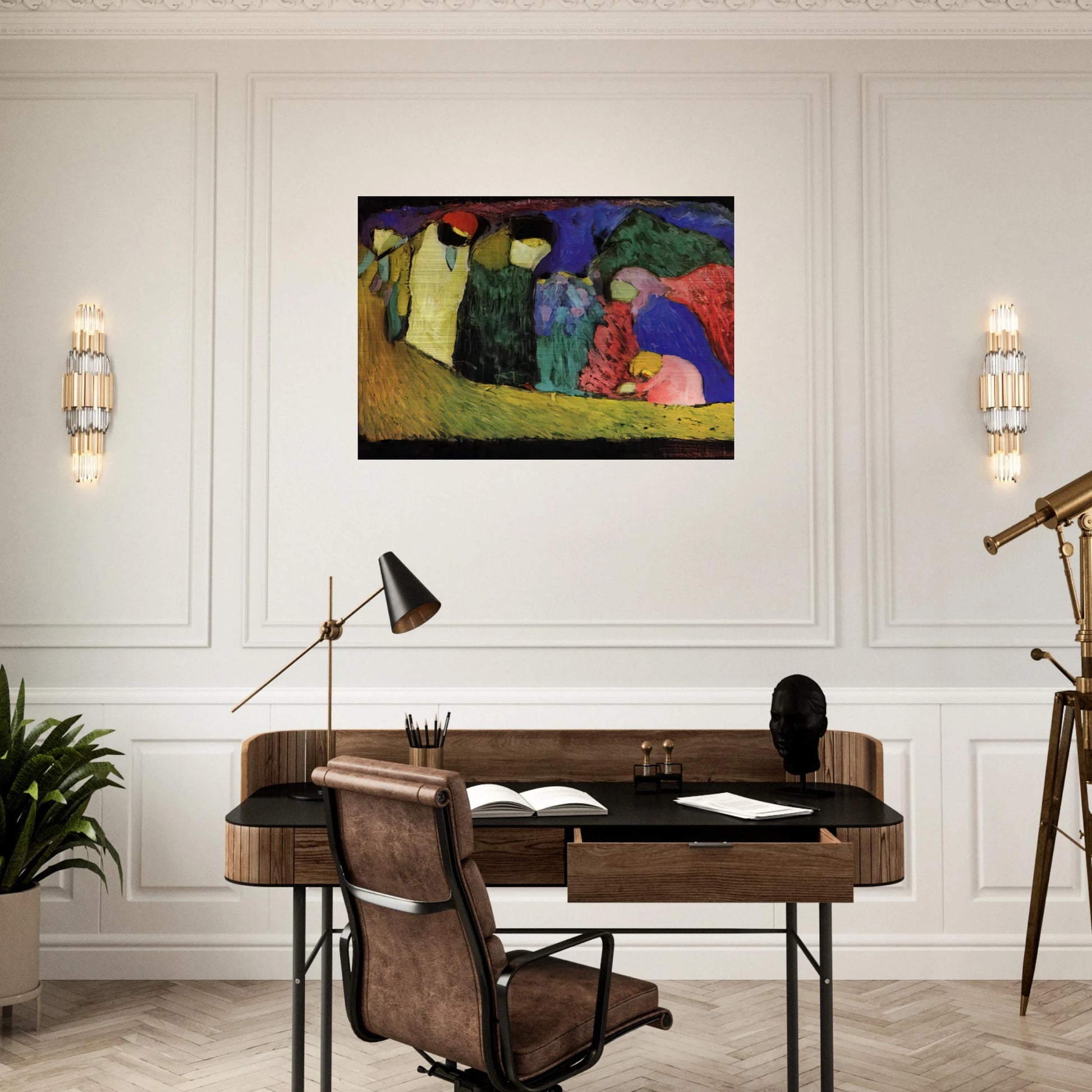 ENCOUNTER 1908 - Wassily Kandinsky Brushed Aluminum Print - 70x100 cm / 28x40 inches | Wassily Kandinsky Aluminum Print | Wassily Kandinsky Prints