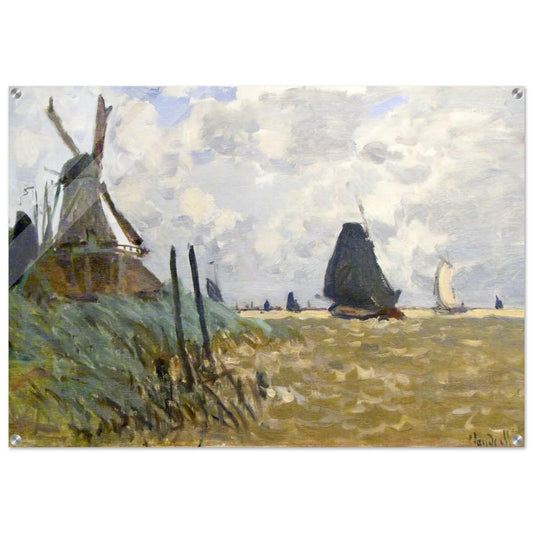Windmill near Zaandam - claude monet Acrylic Print - 70x100 cm / 28x40″ inches