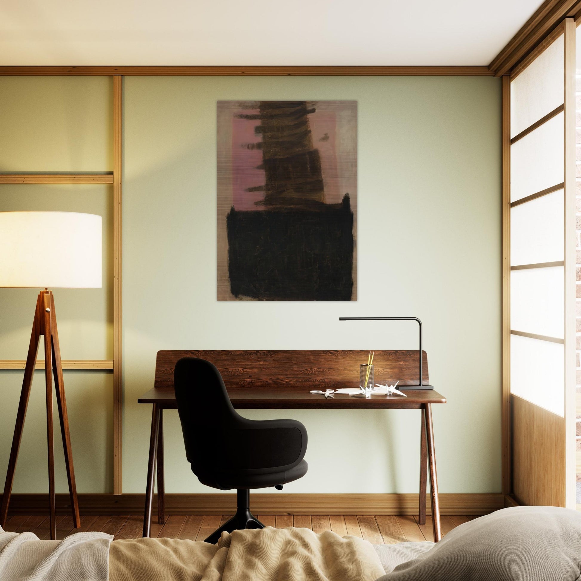 Composition in Black  Ochre - 1957 - Adja Yunkers Brushed Aluminum Print - 70x100 cm / 28x40 inches | Adja Yunkers Aluminum Print | Adja Yunkers Prints