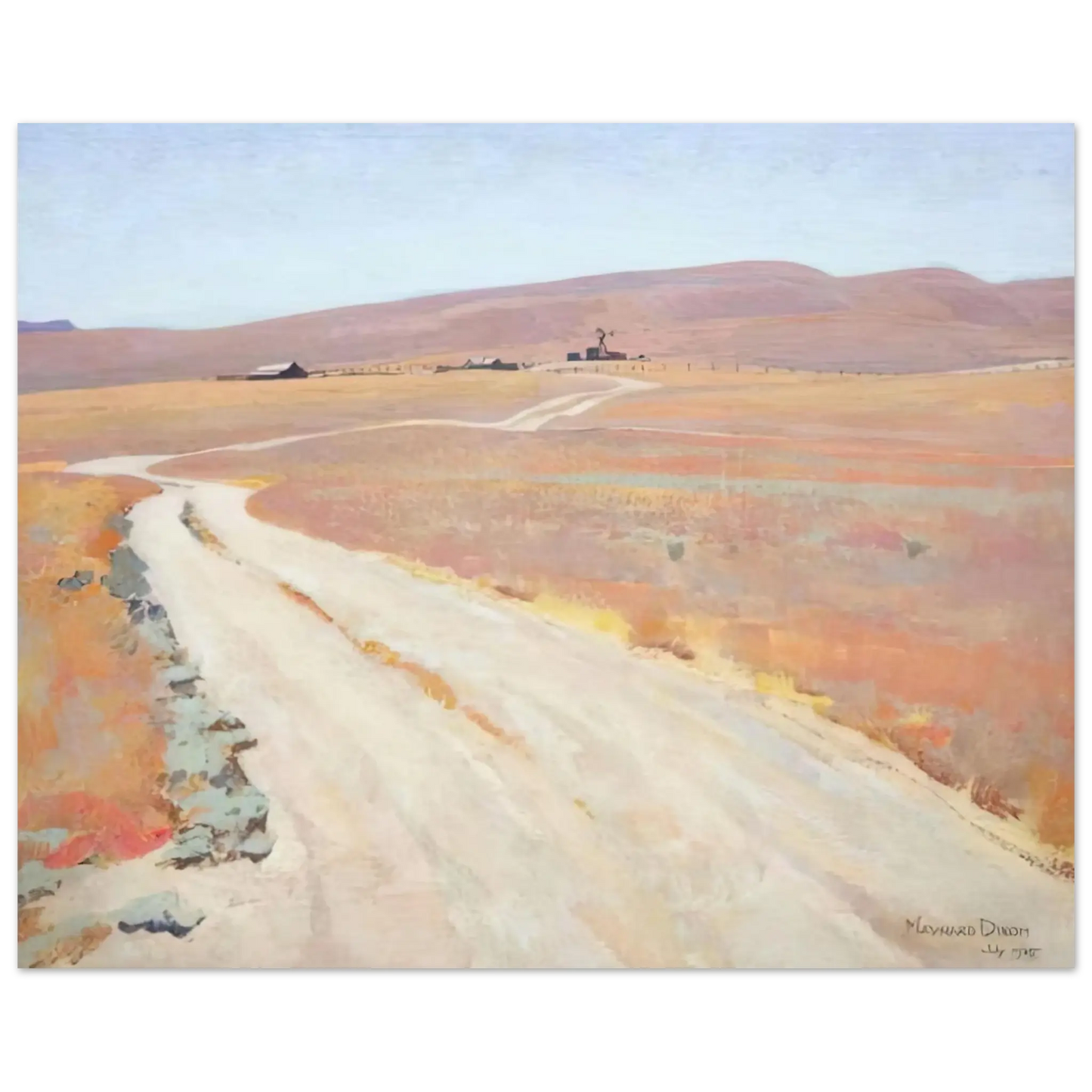 Maynard Dixon - ABANDONED RANCH 1935 Wall art - 60x80 cm / 24x32 Inches - Premium Wooden Framed Poster With Fine Art Paper - Wood frame