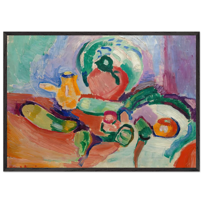 STILL LIFE WITH VEGETABLES 1905 - Henri Matisse 70x100 cm / 28x40 inches Framed Art Print – Black Wooden Frame