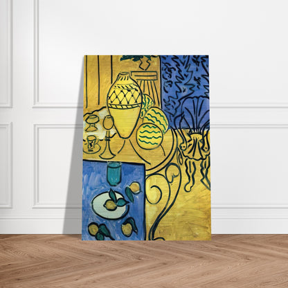 INTERIOR IN YELLOW 1946 - Henri Matisse Brushed Aluminum Print - 70x100 cm / 28x40 inches | Henri Matisse Aluminum Print | Henri Matisse Prints