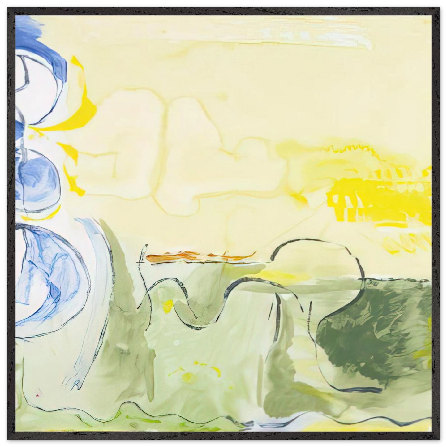 Helen Frankenthaler - Flotilla - 2006 Wall art - 50x50 cm / 20x20 inches - Premium Wooden Framed Poster With Fine Art Paper-canvas - White frame