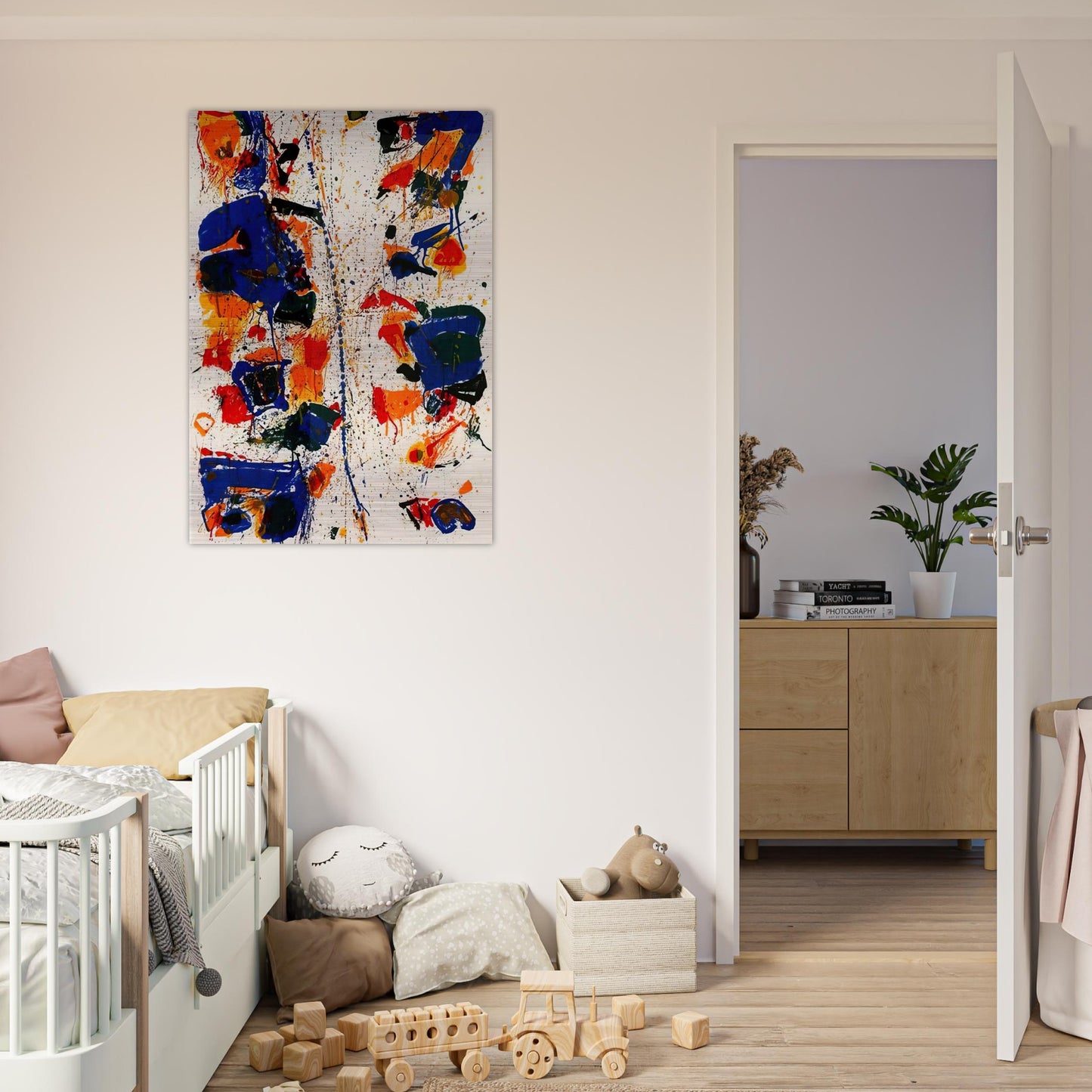 The White Line - Sam Francis Brushed Aluminum Print - 70x100 cm / 28x40 inches | Sam Francis Aluminum Print | Sam Francis Prints