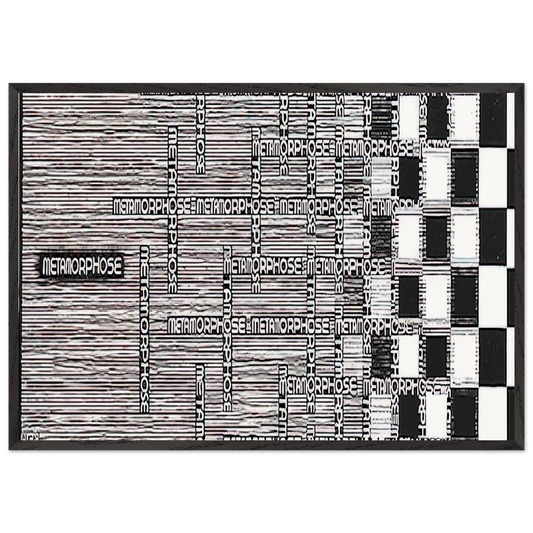 METAMORPHOSIS II EXCERPT 1 - MC Escher 70x100 cm / 28x40 inches Framed Art Print – Black Wooden Frame | Maurits Cornelis Escher Prints