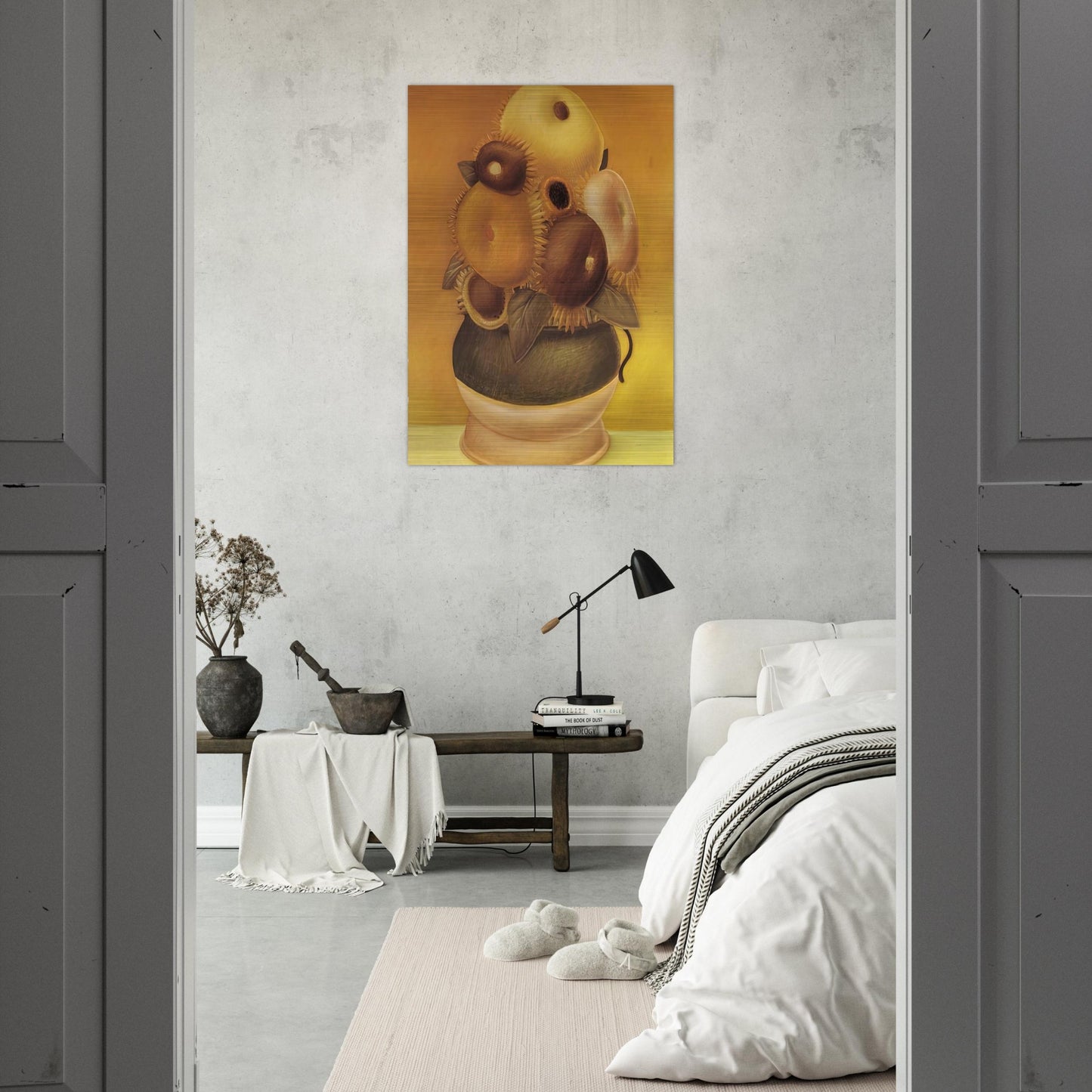 SUNFLOWERS - Fernando Botero Brushed Aluminum Print - 70x100 cm / 28x40 inches | Fernando Botero Aluminum Print | Fernando Botero Prints