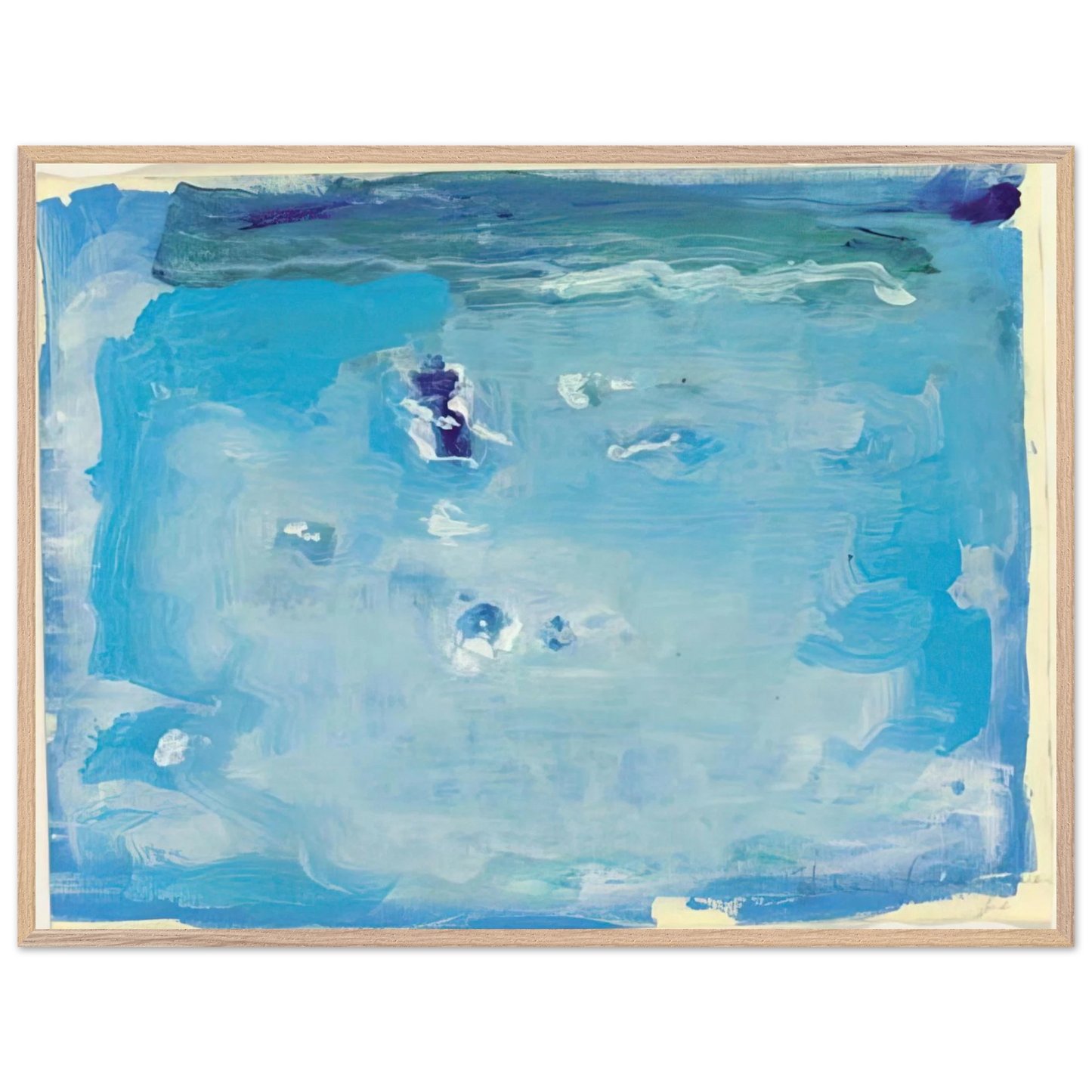 Helen Frankenthaler - Untitled - Color Field Painting, Lyrical Abstraction Wall art - A2 (42 x 59.4  cm) - Premium Wooden Framed Poster With Fine Art Paper-canvas - Wood frame