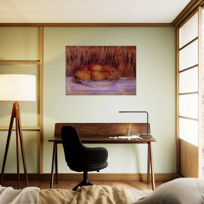 Still Life with Pears and Grapes - Pierre-Auguste Renoir Brushed Aluminum Print - 70x100 cm / 28x40 inches | Pierre-Auguste Renoir Aluminum Print | Pierre-Auguste Renoir Prints