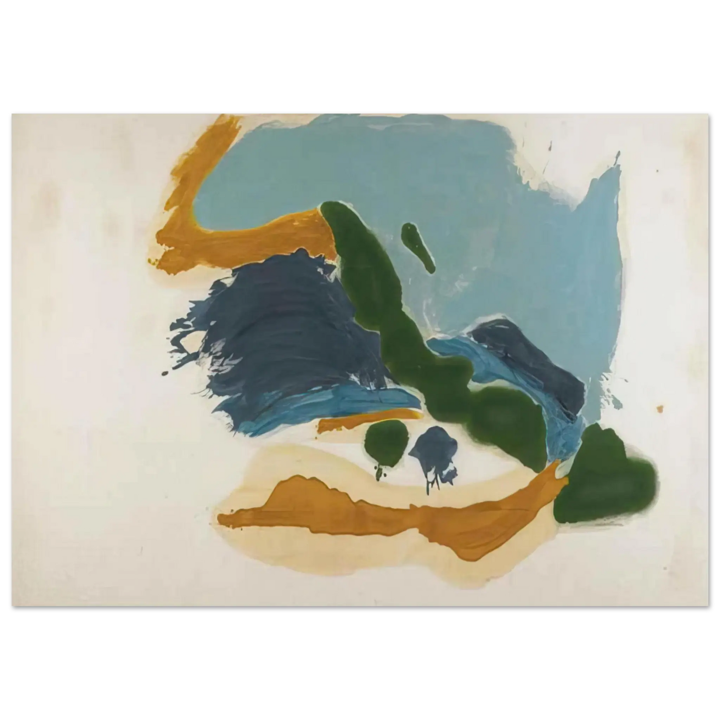 Helen Frankenthaler - Tuscany - 1963 Wall art - 21x29.7 cm / 8x12" - Premium Wooden Framed Poster With Fine Art Paper - Black frame