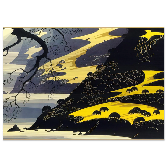 Coastal Fog - Eyvind Earle Brushed Aluminum Print - 70x100 cm / 28x40 inches | Eyvind Earle Aluminum Print | Eyvind Earle Prints