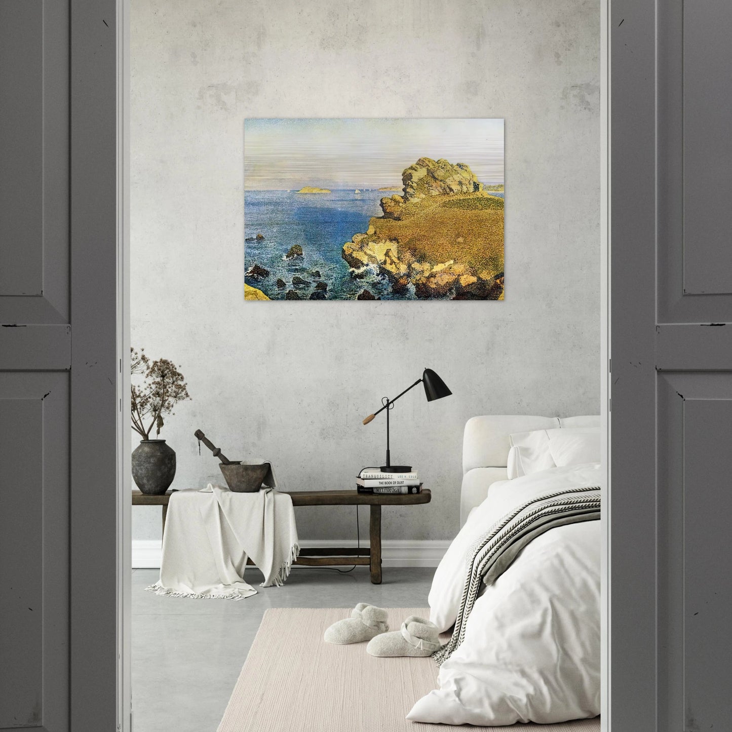 THE POINTE DE PER KIRIDEC AT ROSCOFF - Theo van Rysselberghe Brushed Aluminum Print - 70x100 cm / 28x40 inches | Theo van Rysselberghe Aluminum Print | Theo van Rysselberghe Prints
