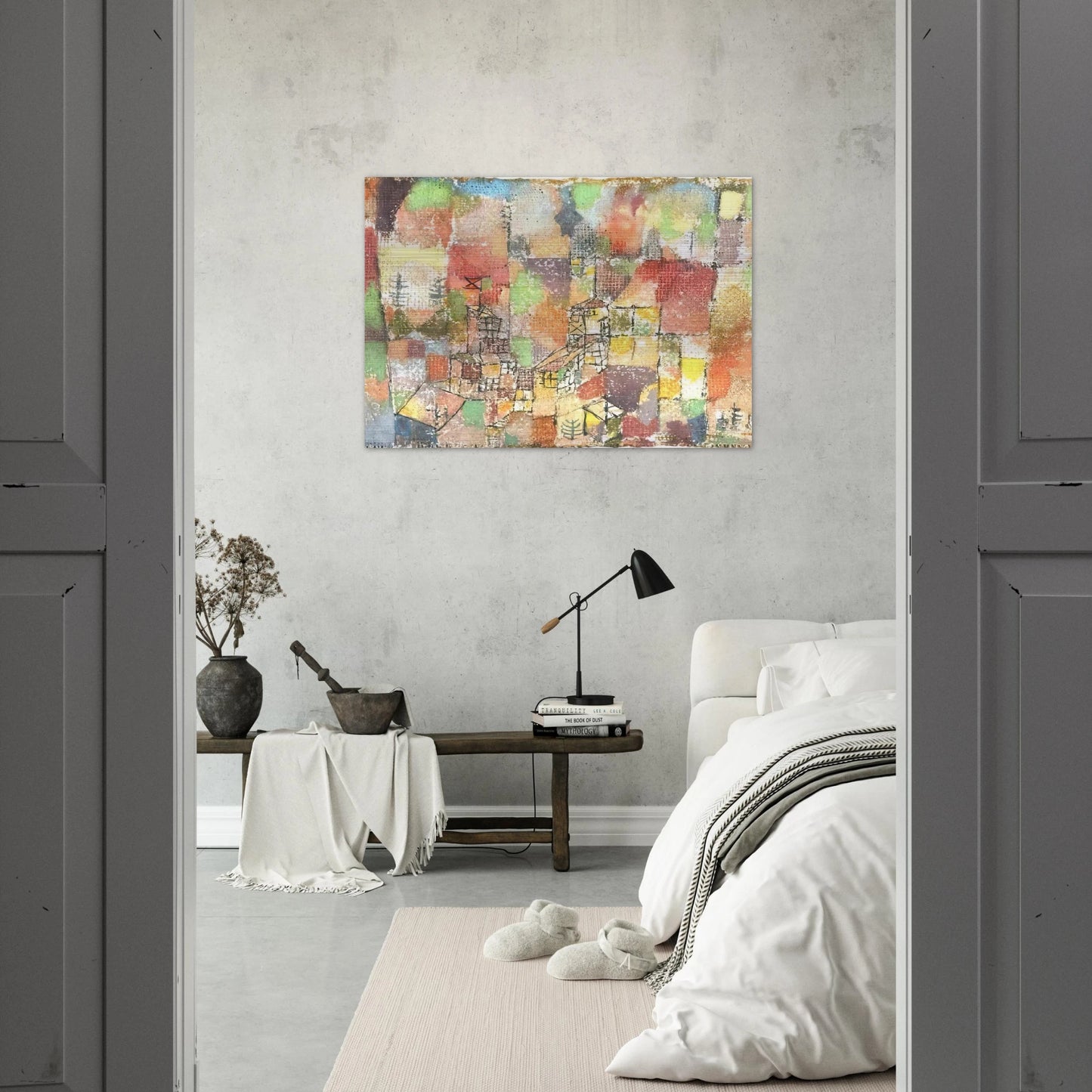 TWO COUNTRY HOUSES 1918 - Paul Klee Brushed Aluminum Print - 70x100 cm / 28x40 inches | Paul Klee Aluminum Print | Paul Klee Prints