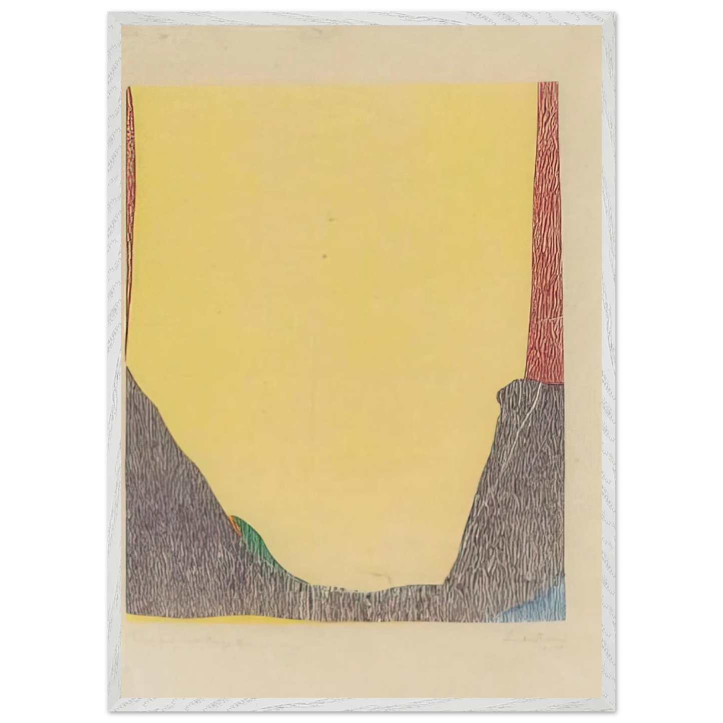 Helen Frankenthaler - East and Beyond - 1973 Wall art - 21x29.7 cm / 8x12" - Premium Wooden Framed Poster With Fine Art Paper-canvas - Black frame