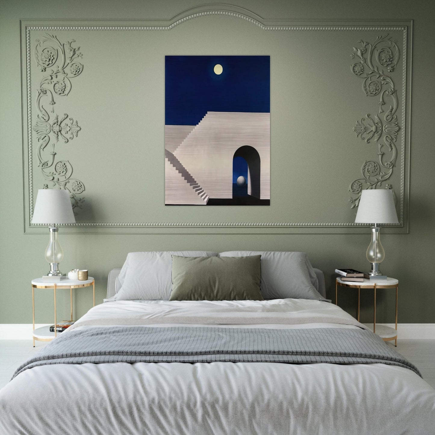 ARCHITECTURE AU CLAIR DE LUNE 1956 - Rene Magritte Brushed Aluminum Print - 70x100 cm / 28x40 inches | Rene Magritte Aluminum Print | Rene Magritte Prints