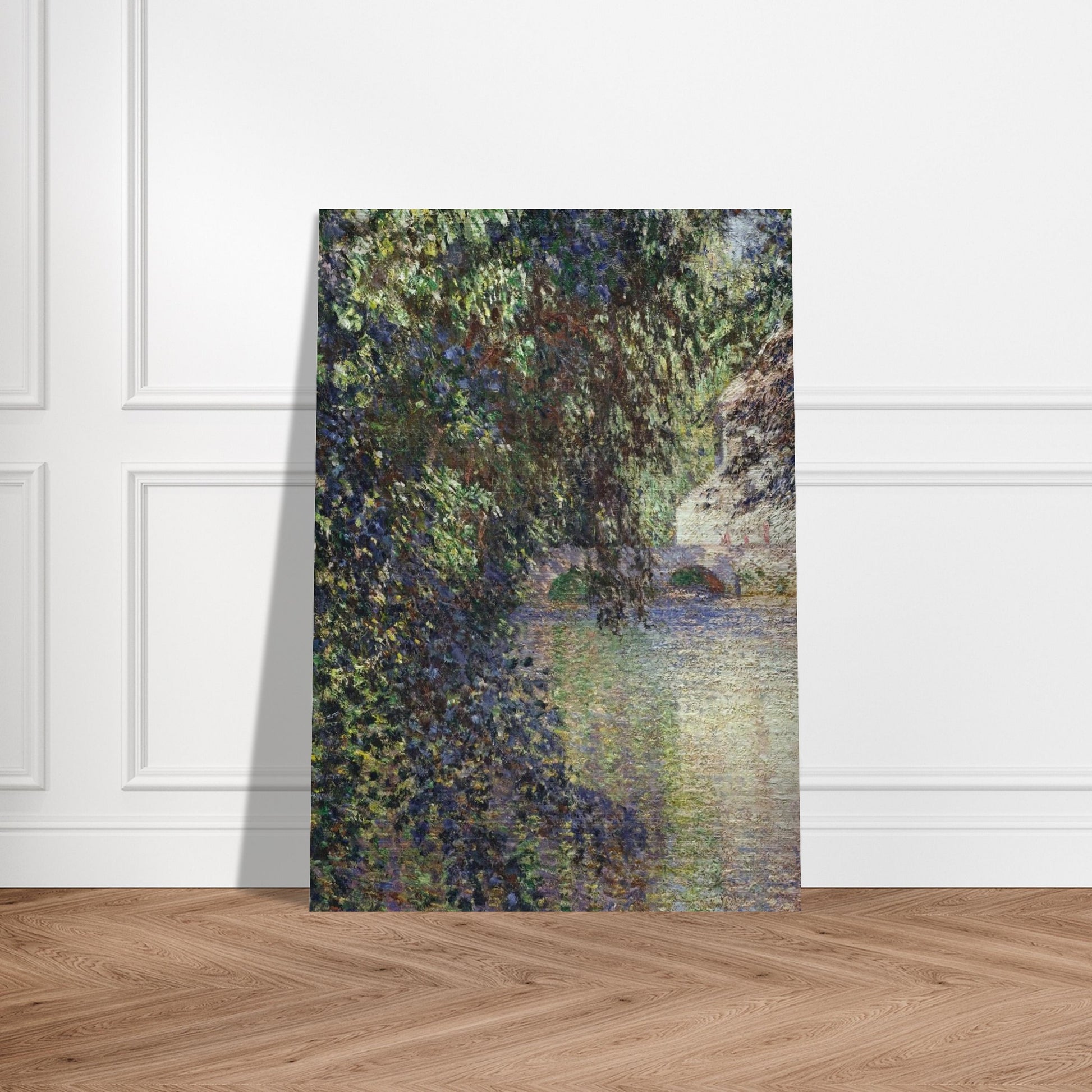Watermill at Limetz - claude monet Brushed Aluminum Print - 70x100 cm / 28x40 inches | claude monet Aluminum Print | claude monet Prints