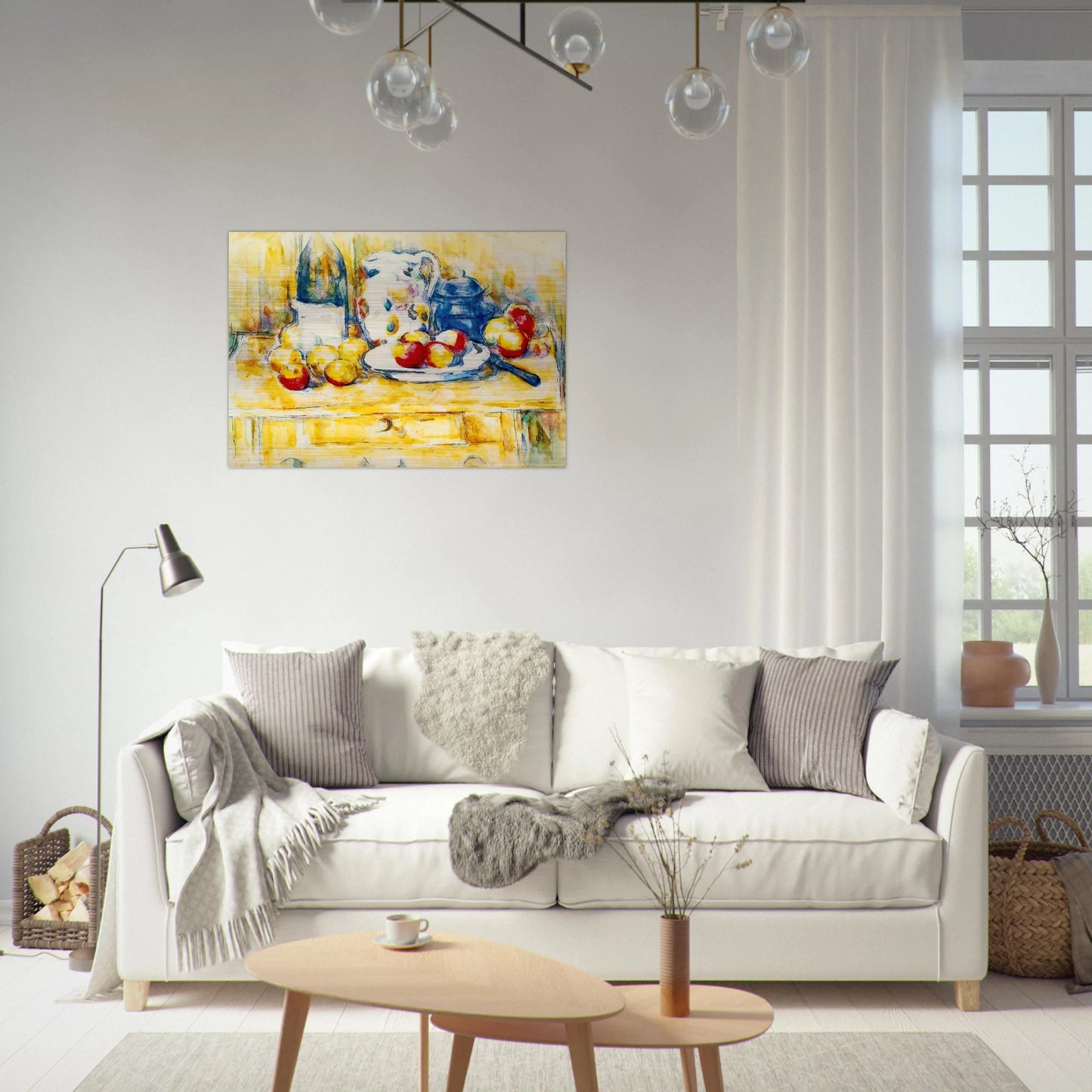 Still Life with Apples, a Bottle and a Milk Pot - Paul Cézanne Brushed Aluminum Print - 70x100 cm / 28x40 inches | Paul Cézanne Aluminum Print | Paul Cézanne Prints