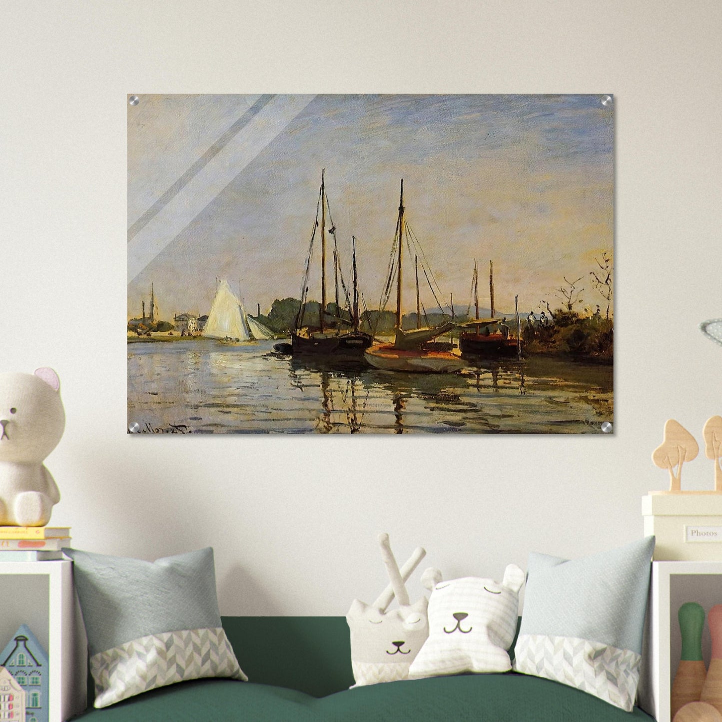 Pleasure Boats, Argenteuil, c.1872-3 oil on canvas - claude monet Acrylic Print - 70x100 cm / 28x40″ inches | claude monet Wall Art | claude monet Prints