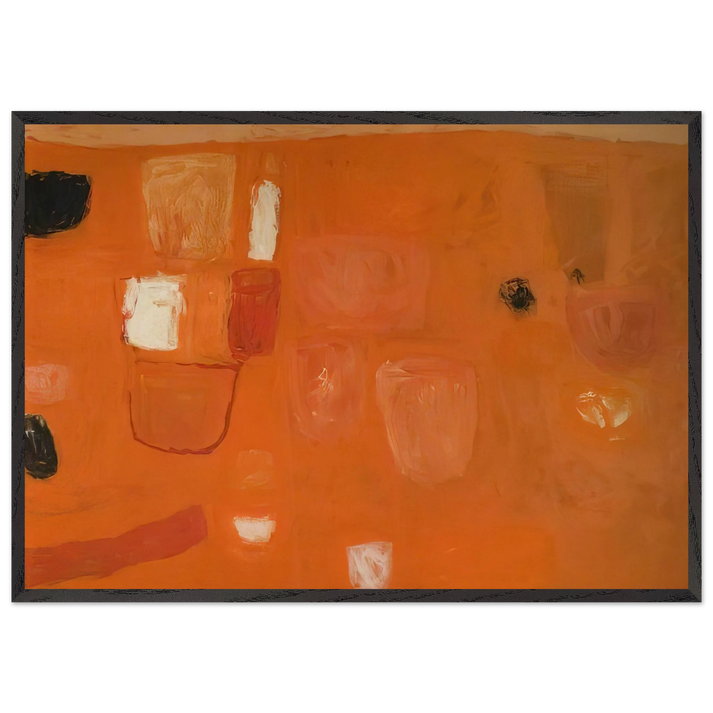 Orange and Red - 1957 - William Scott 70x100 cm / 28x40 inches Framed Art Print – Black Wooden Frame