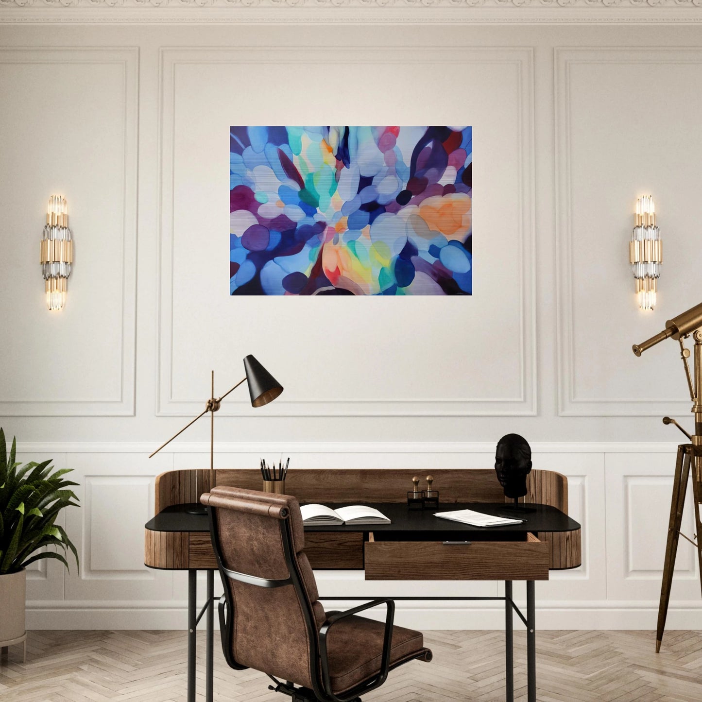 Through Sleep to Orange - Alice Baber Brushed Aluminum Print - 70x100 cm / 28x40 inches | Alice Baber Aluminum Print | Alice Baber Prints