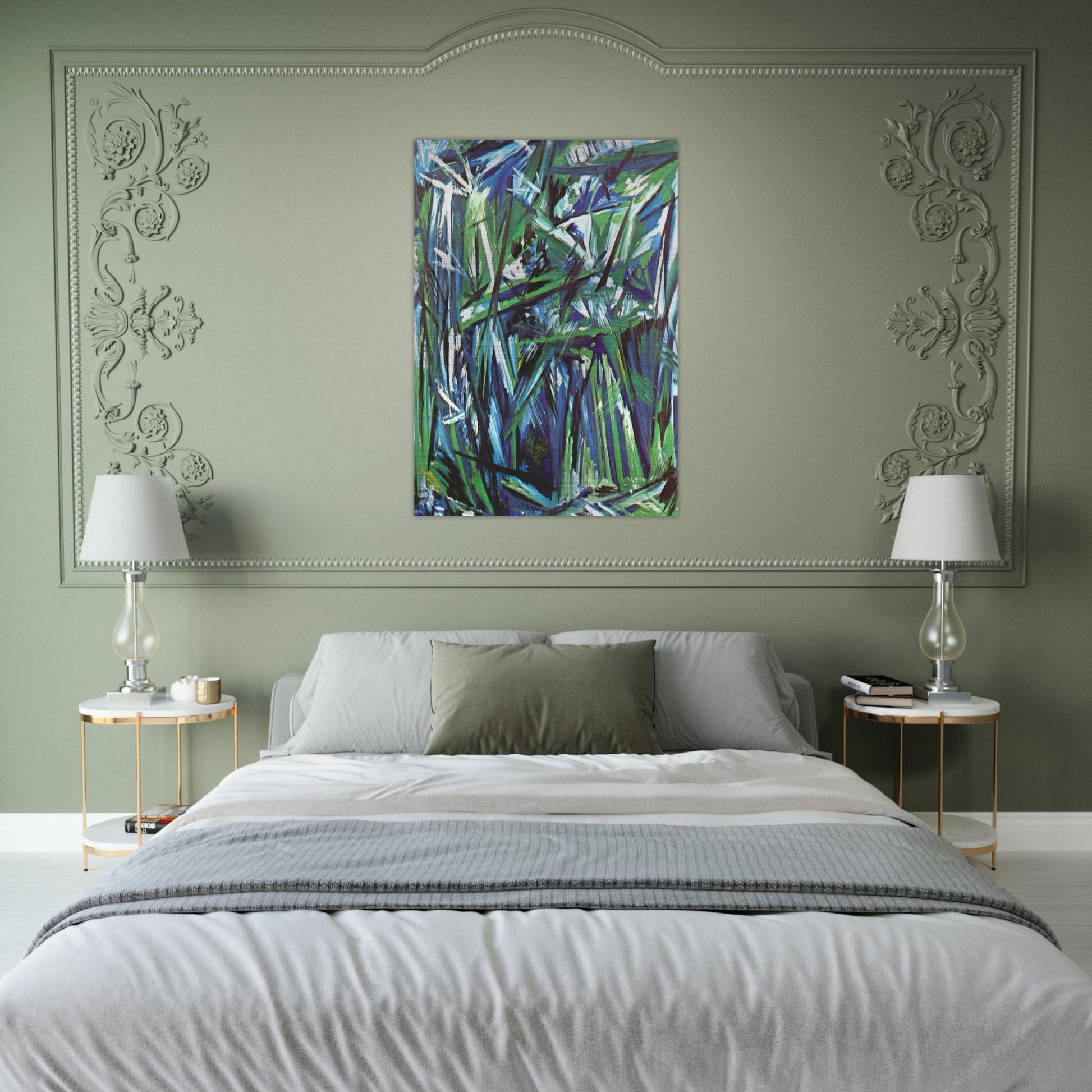Green Forest - 1911 - Natalia Goncharova Brushed Aluminum Print - 70x100 cm / 28x40 inches | Natalia Goncharova Aluminum Print | Natalia Goncharova Prints