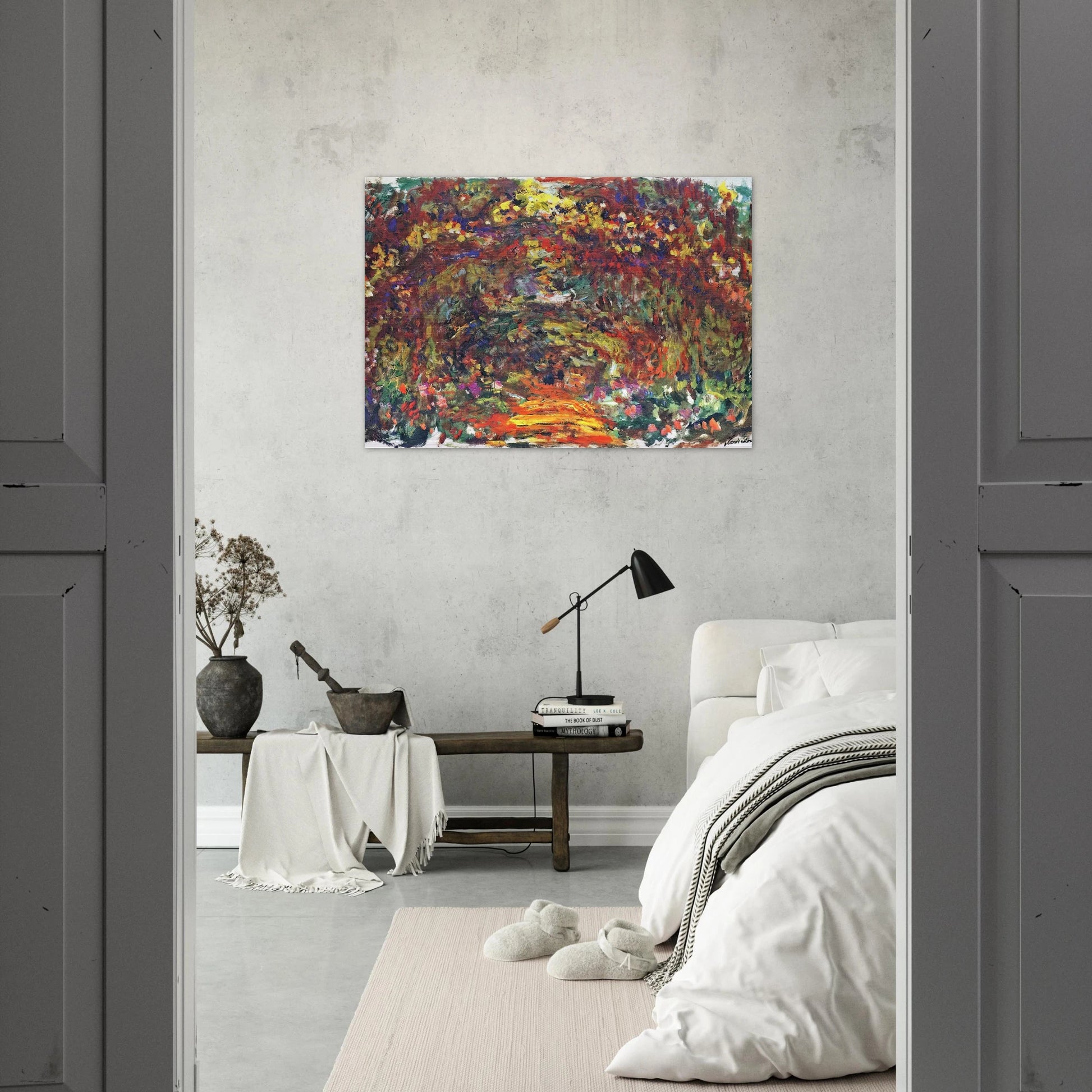 Path under the Rose Trellises, Giverny - claude monet Brushed Aluminum Print - 70x100 cm / 28x40 inches | claude monet Aluminum Print | claude monet Prints
